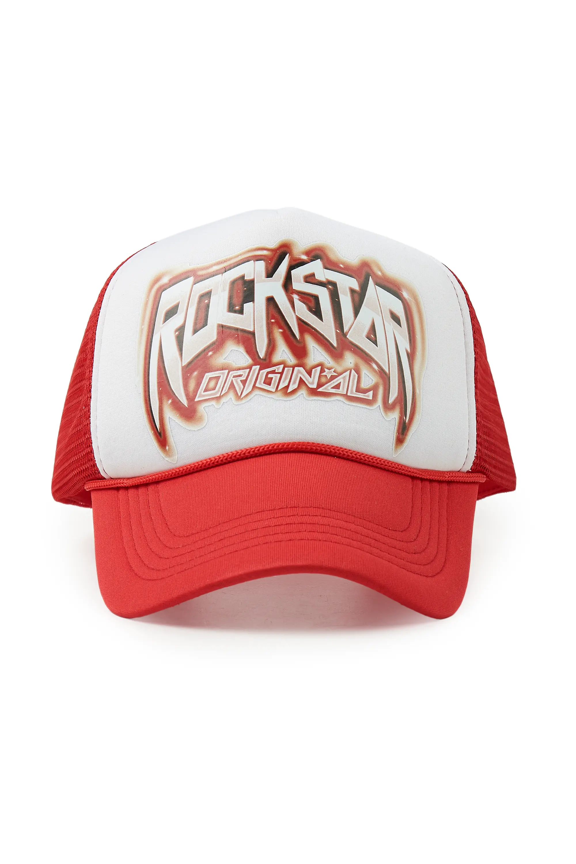 Gangsta White/Red Trucker Hat
