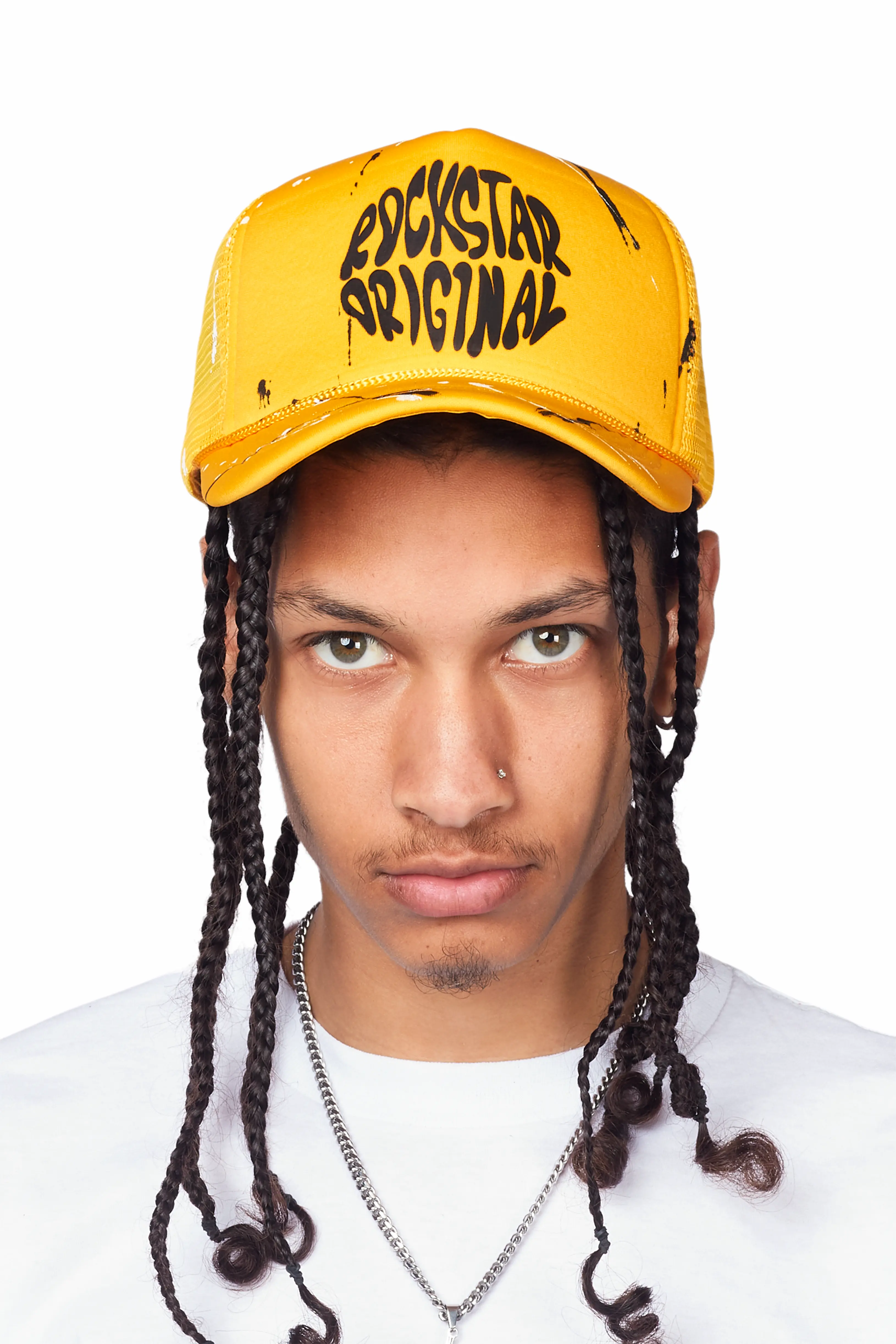 Marks Yellow Graphic Trucker Hat - Image 2