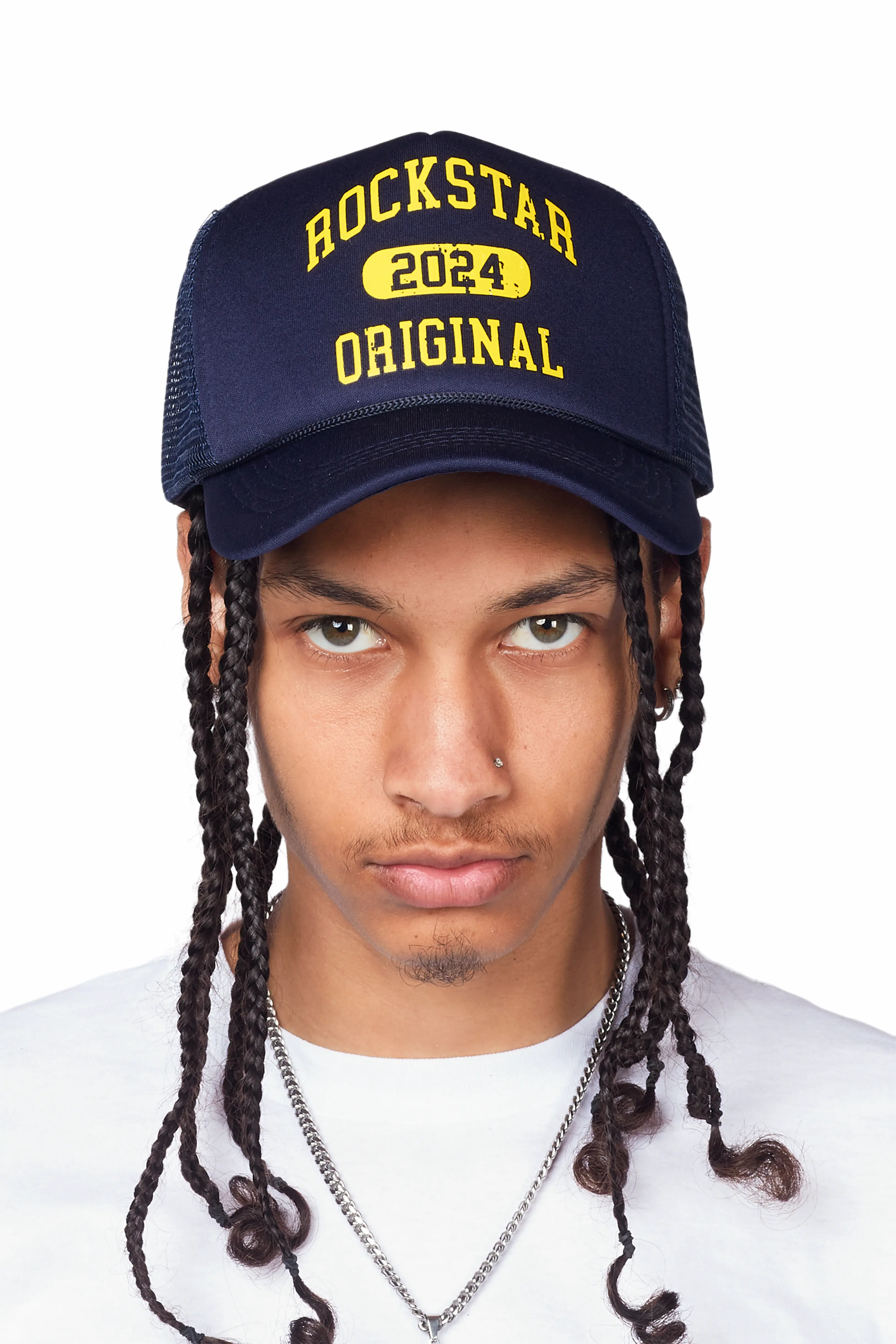 Parry Navy Graphic Trucker Hat - Image 2