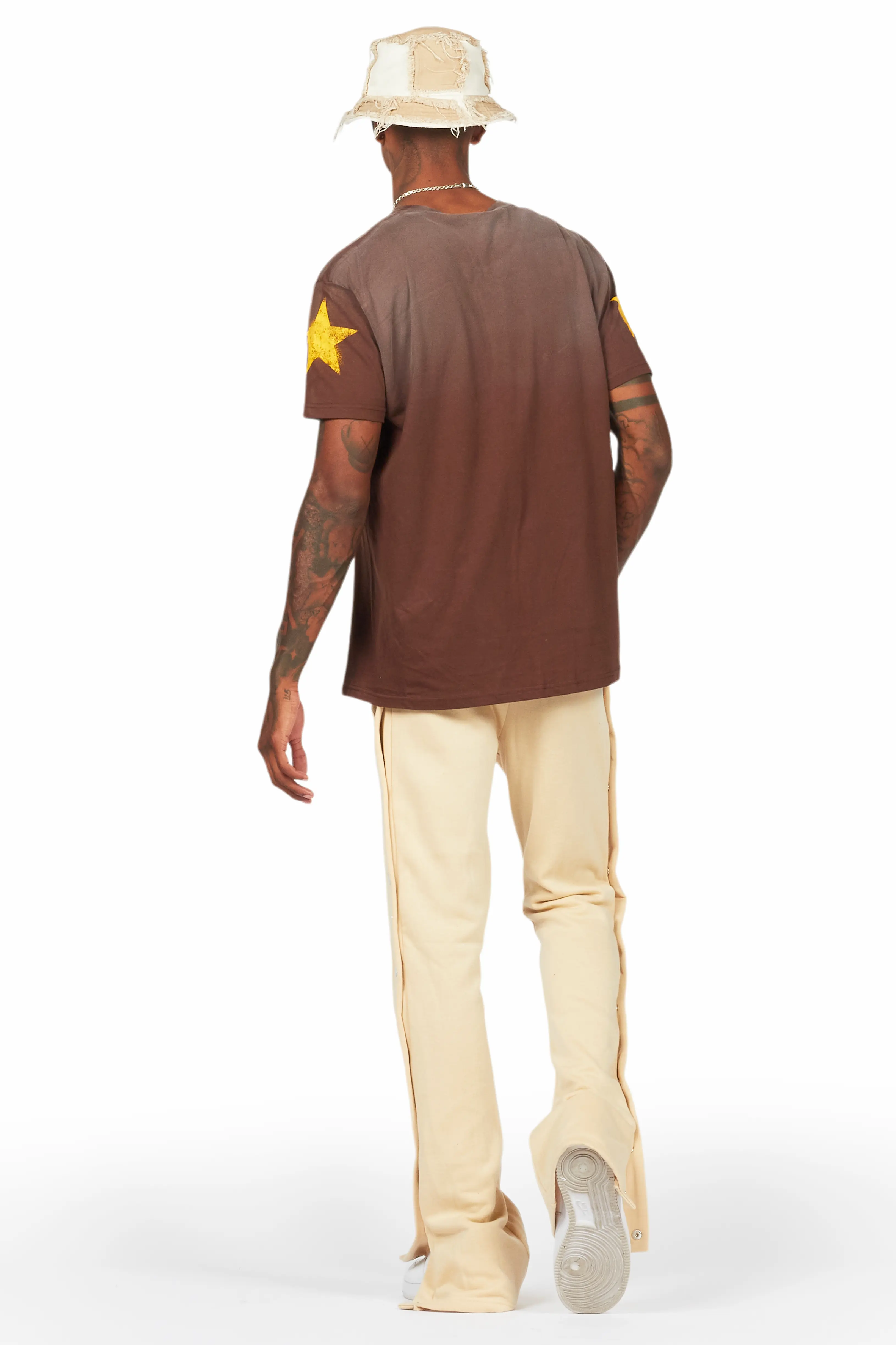 Ivo Beige Patchwork Bucket Hat - Image 4