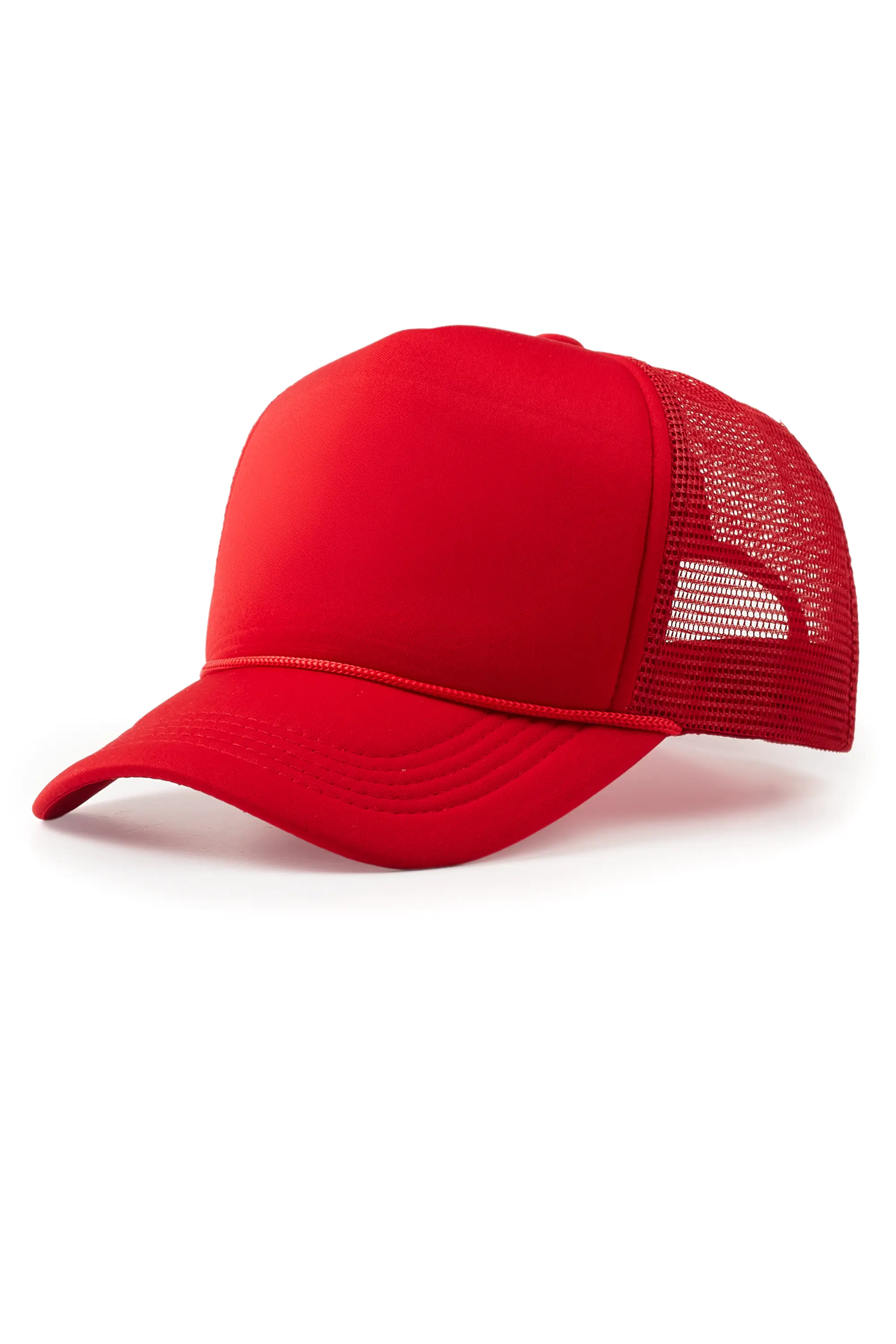 Mens Red Basic Trucker Hat - Image 2