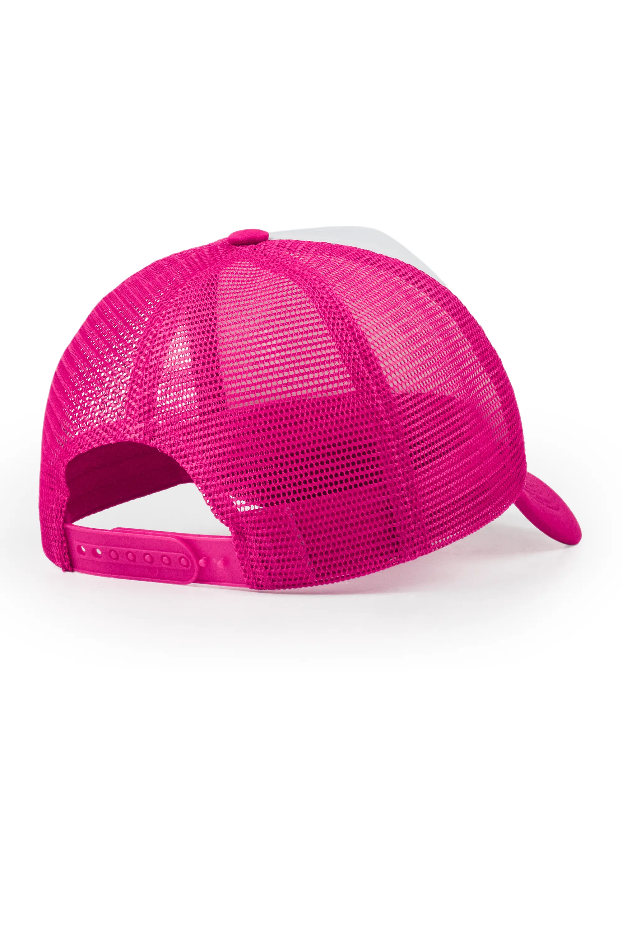 Womens White/Hot Pink Basic Trucker Hat - Image 3