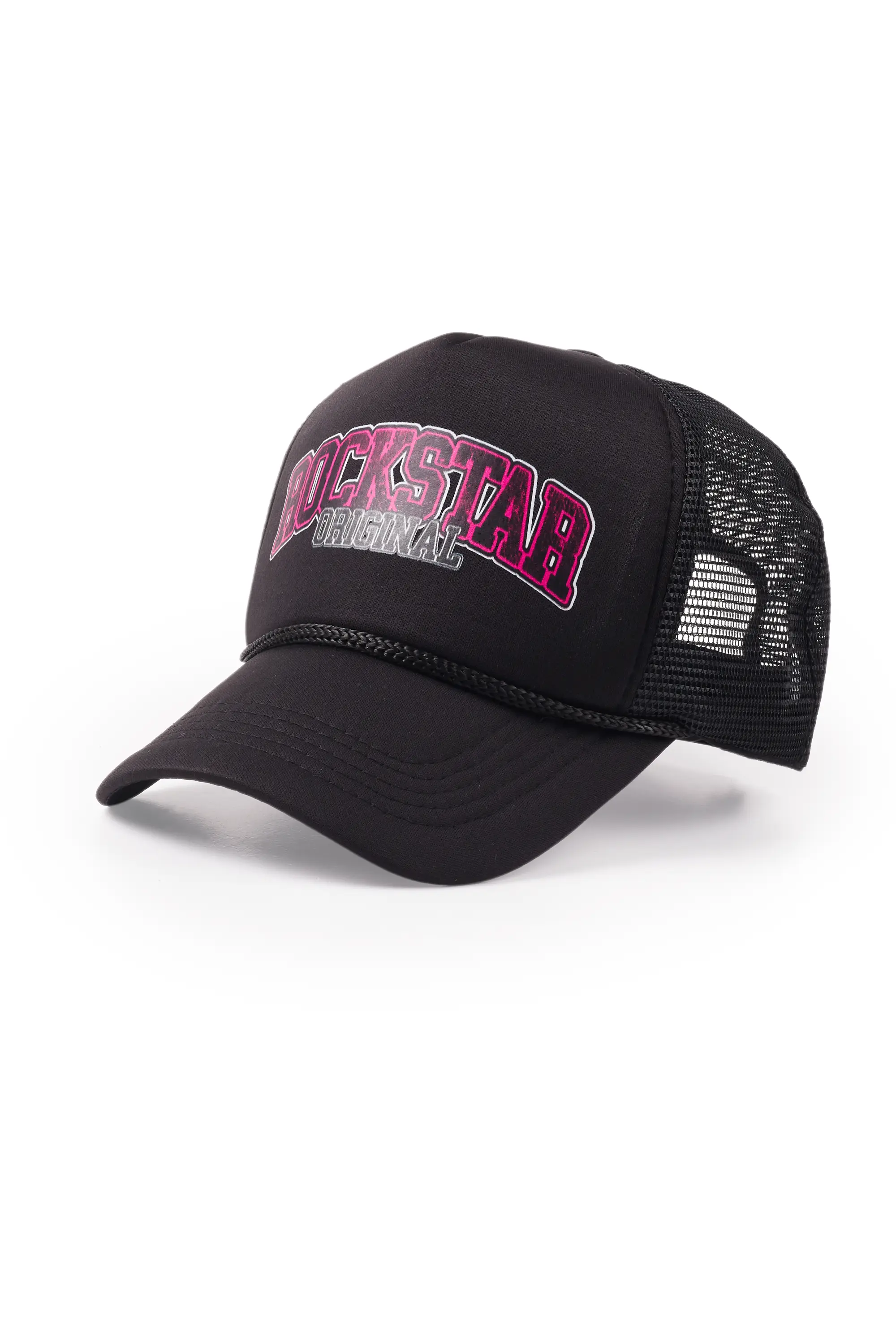Fields Black/Pink Graphic Trucker Hat - Image 2