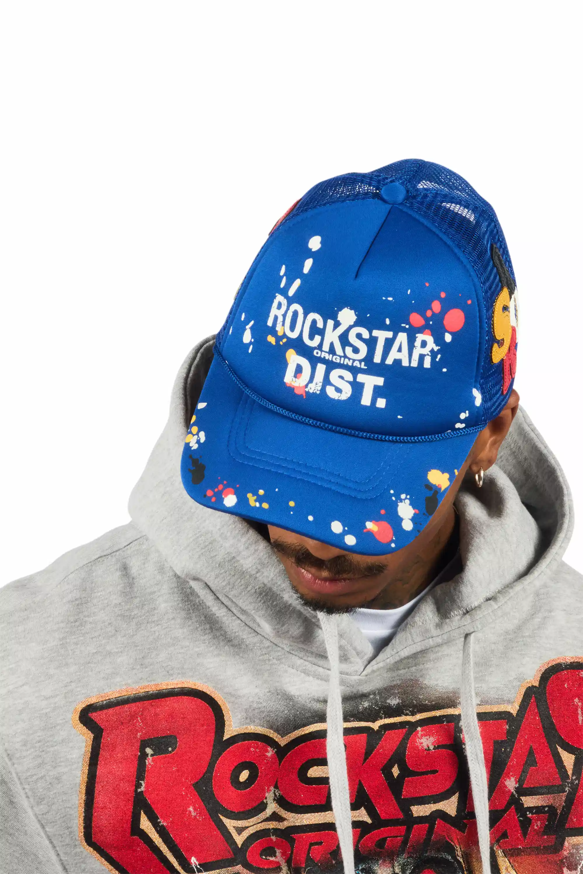 Platon Royal Blue Graphic Trucker Hat - Image 8