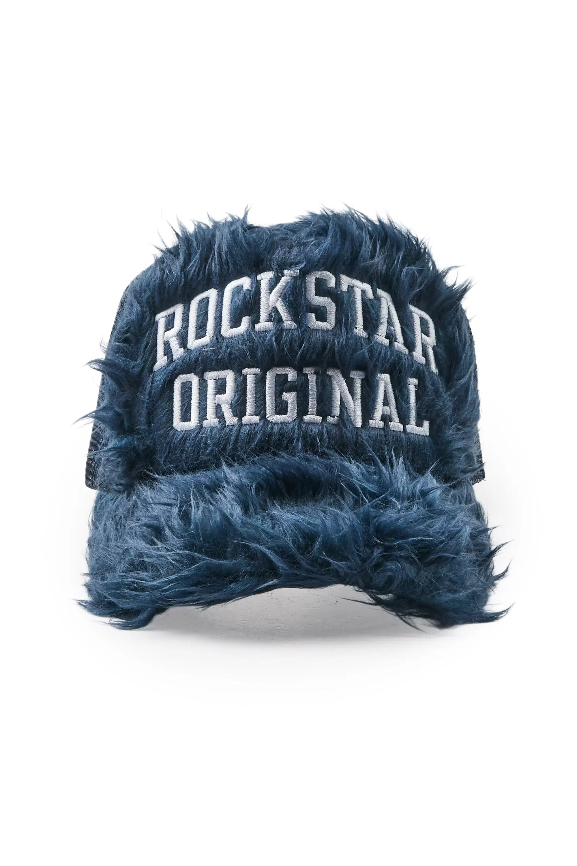 Shaggy Navy Fur Trucker Hat