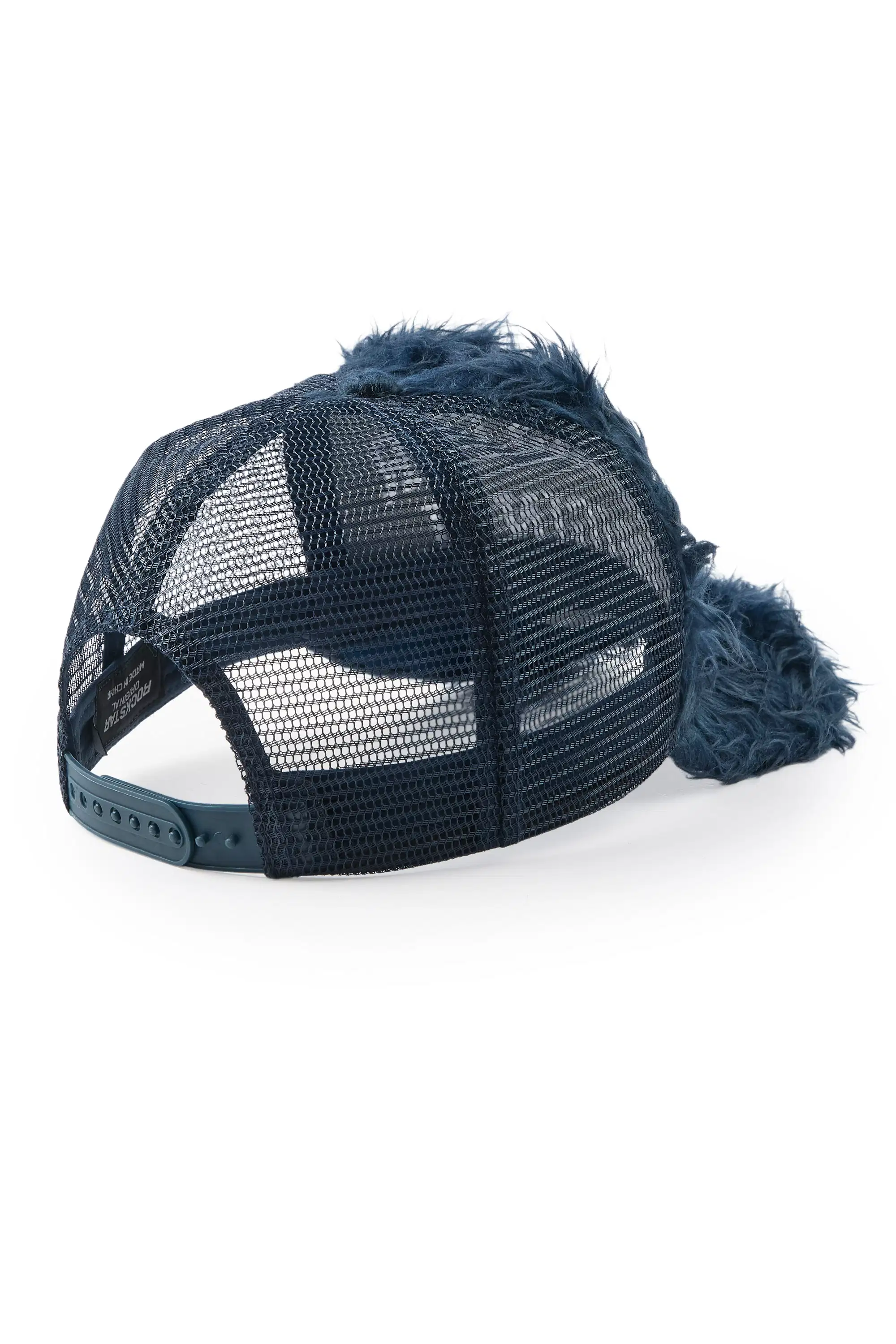 Shaggy Navy Fur Trucker Hat - Image 6