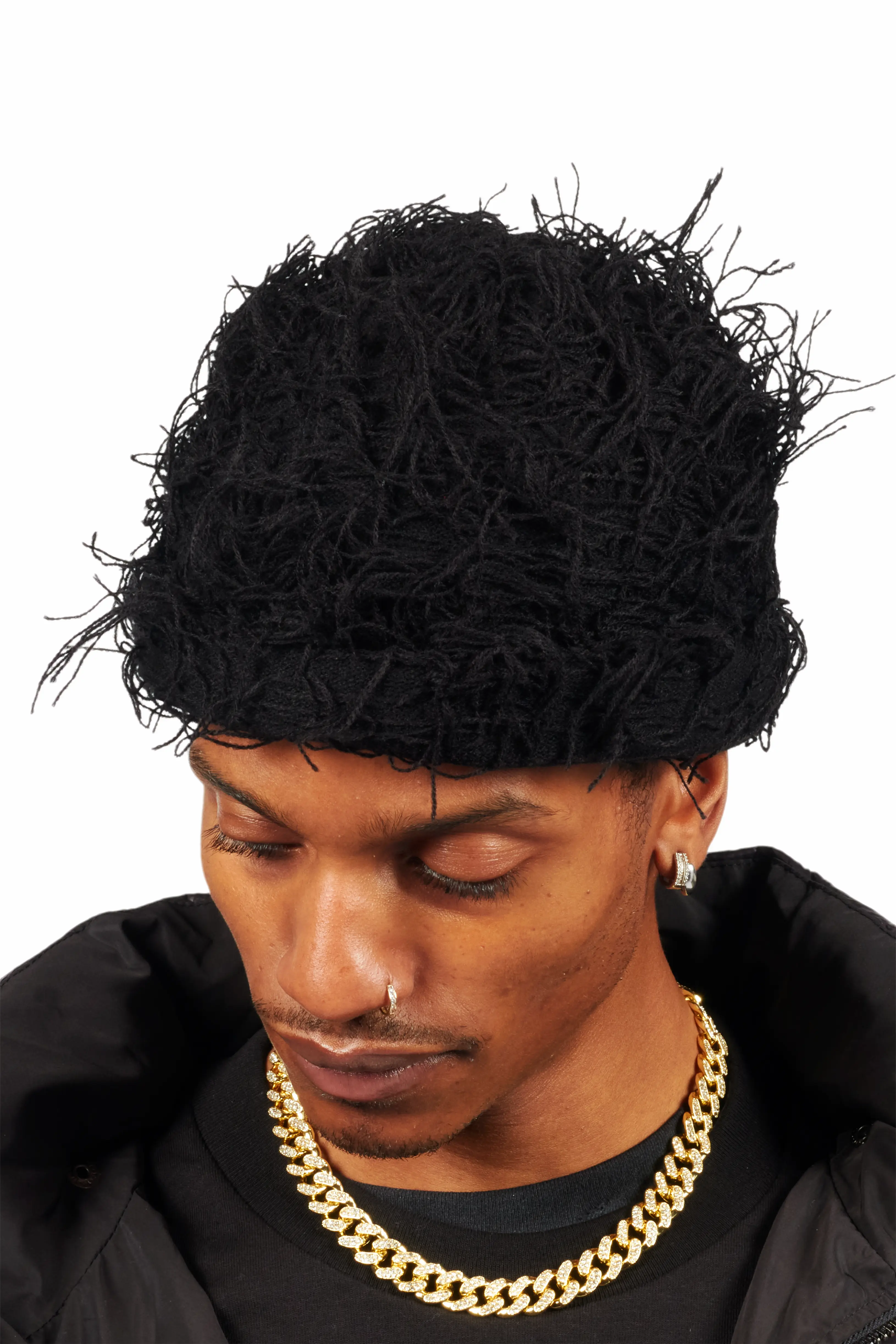 Otto Black Fuzzy Beanie - Image 3