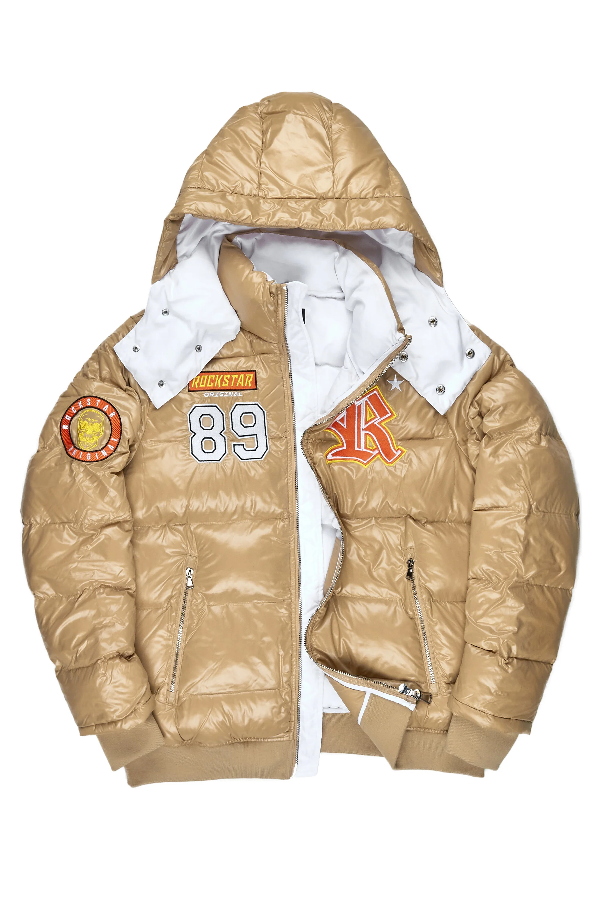 Boys Nassau Beige Puffer Jacket - Image 3