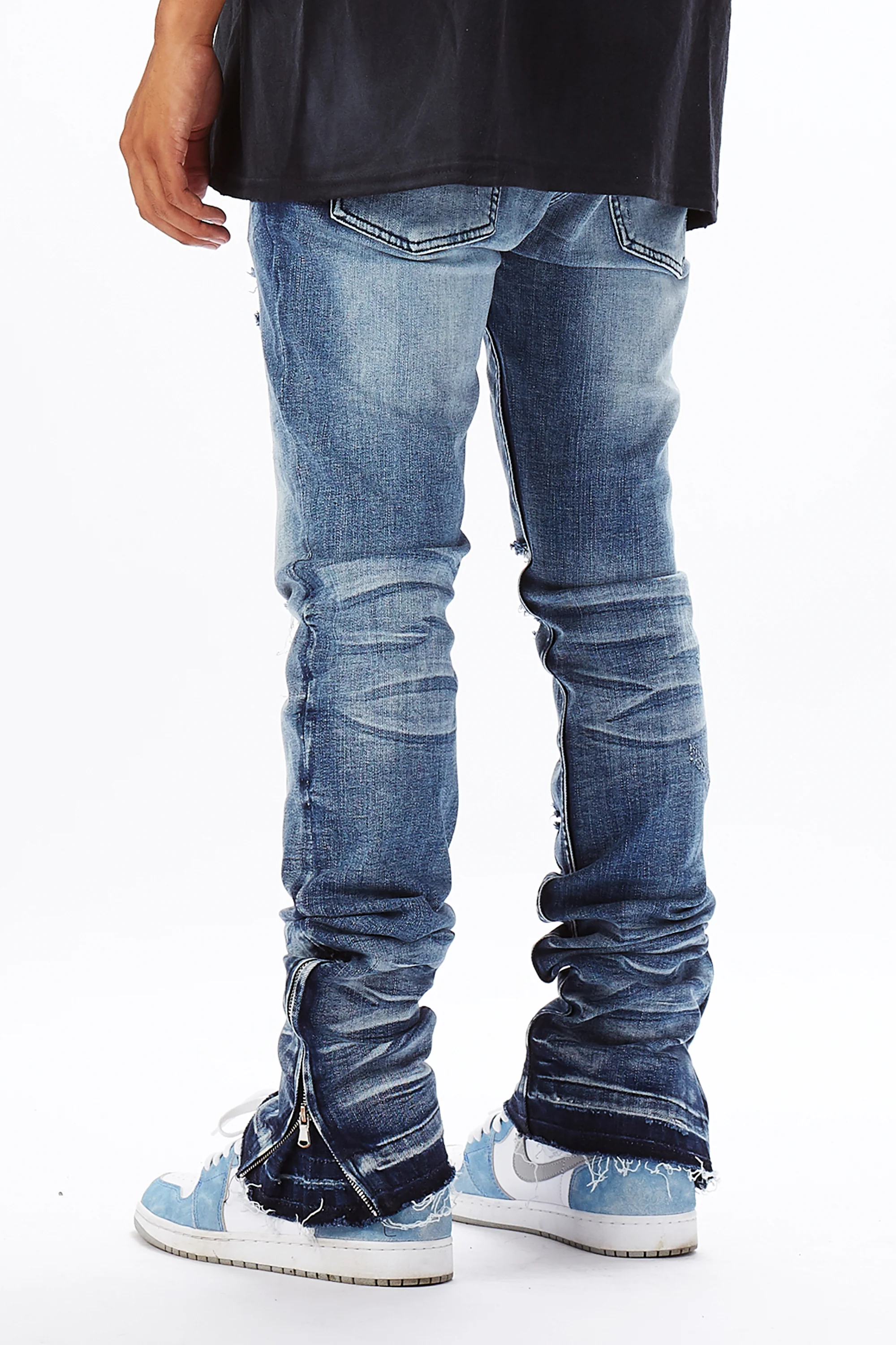 Jaymes Blue Stacked Flare Jean - Image 9