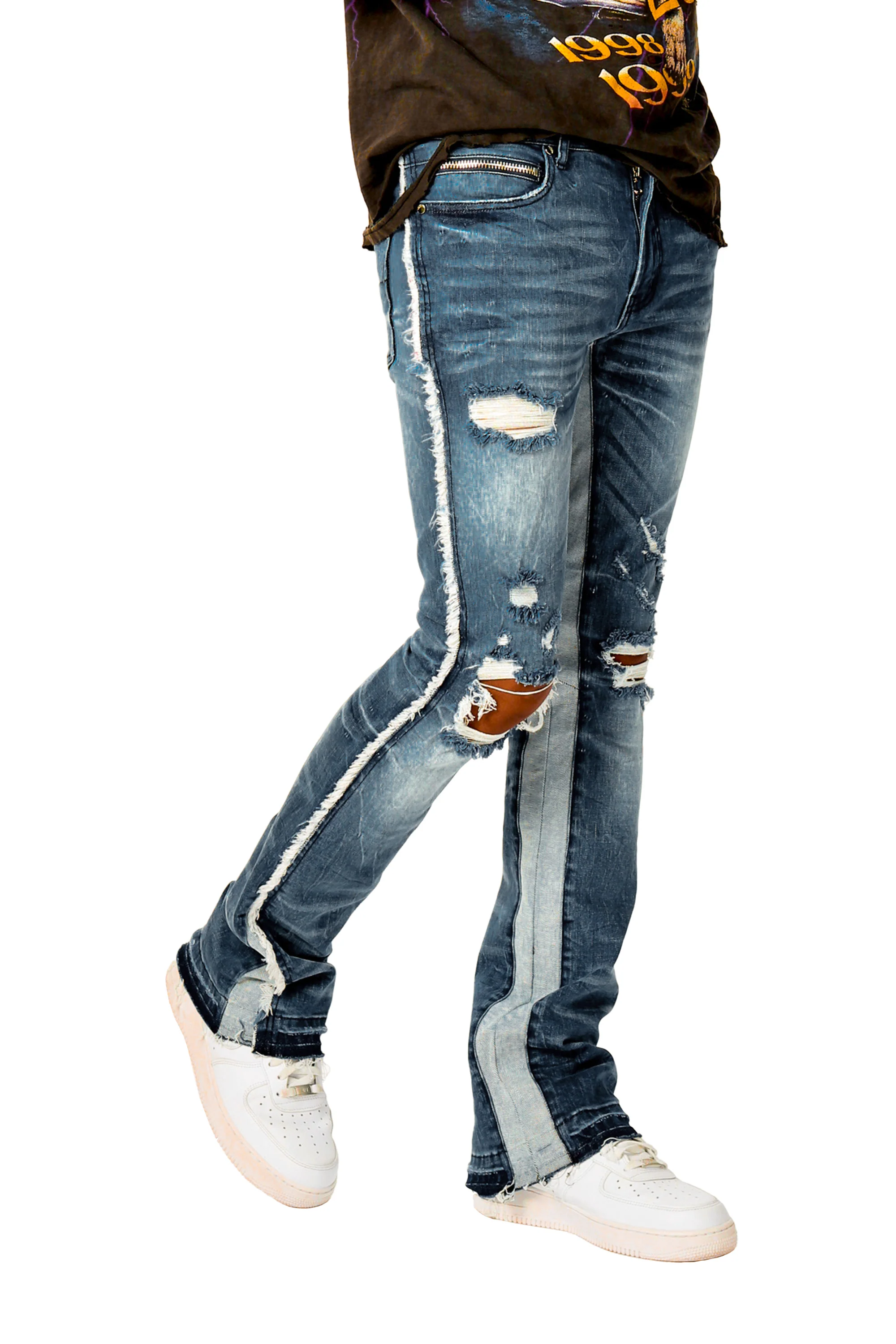 Eugene Stacked Flare Jean-Dark Wash - Image 5
