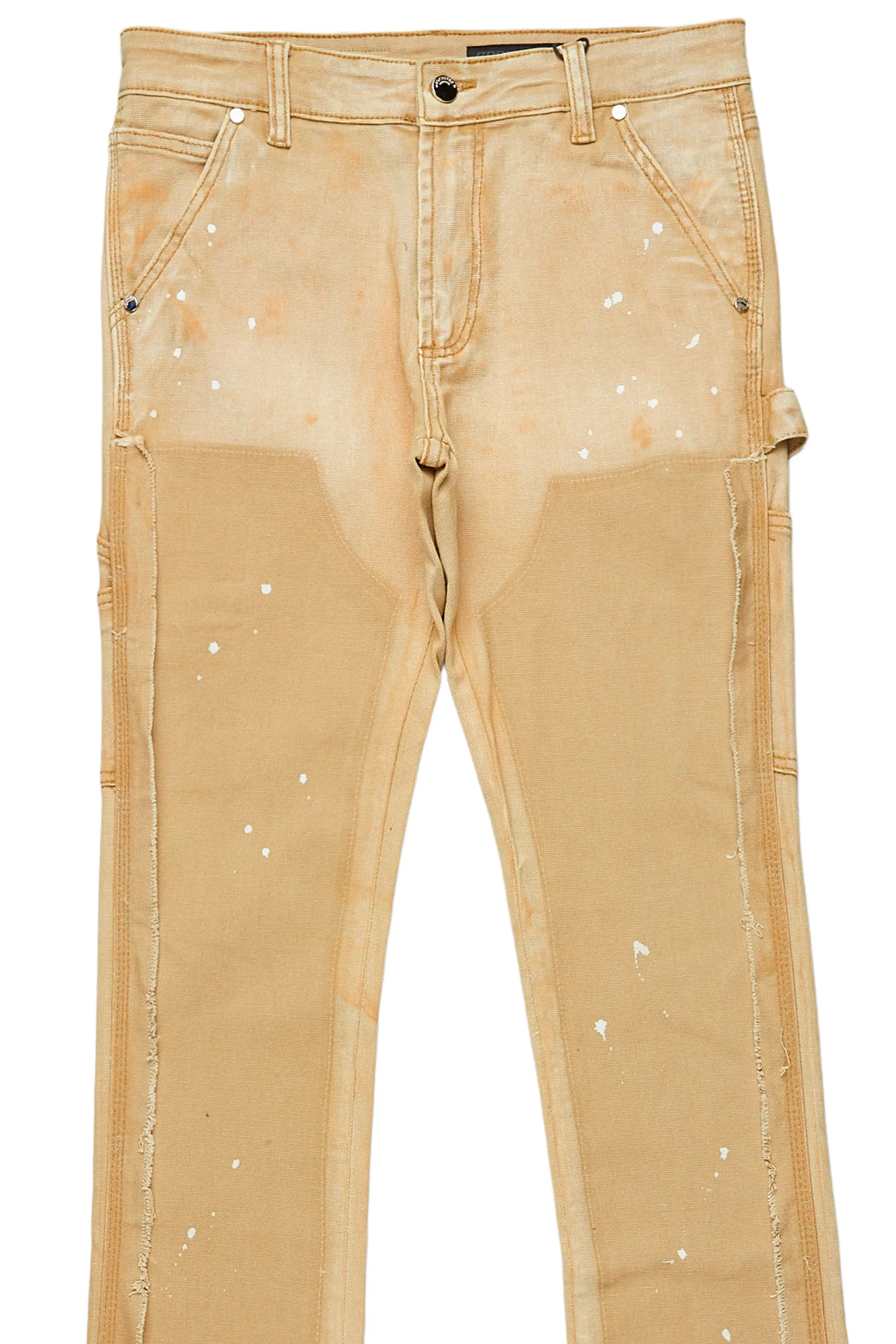 Serrano Beige Stacked Flare Jean - Image 8