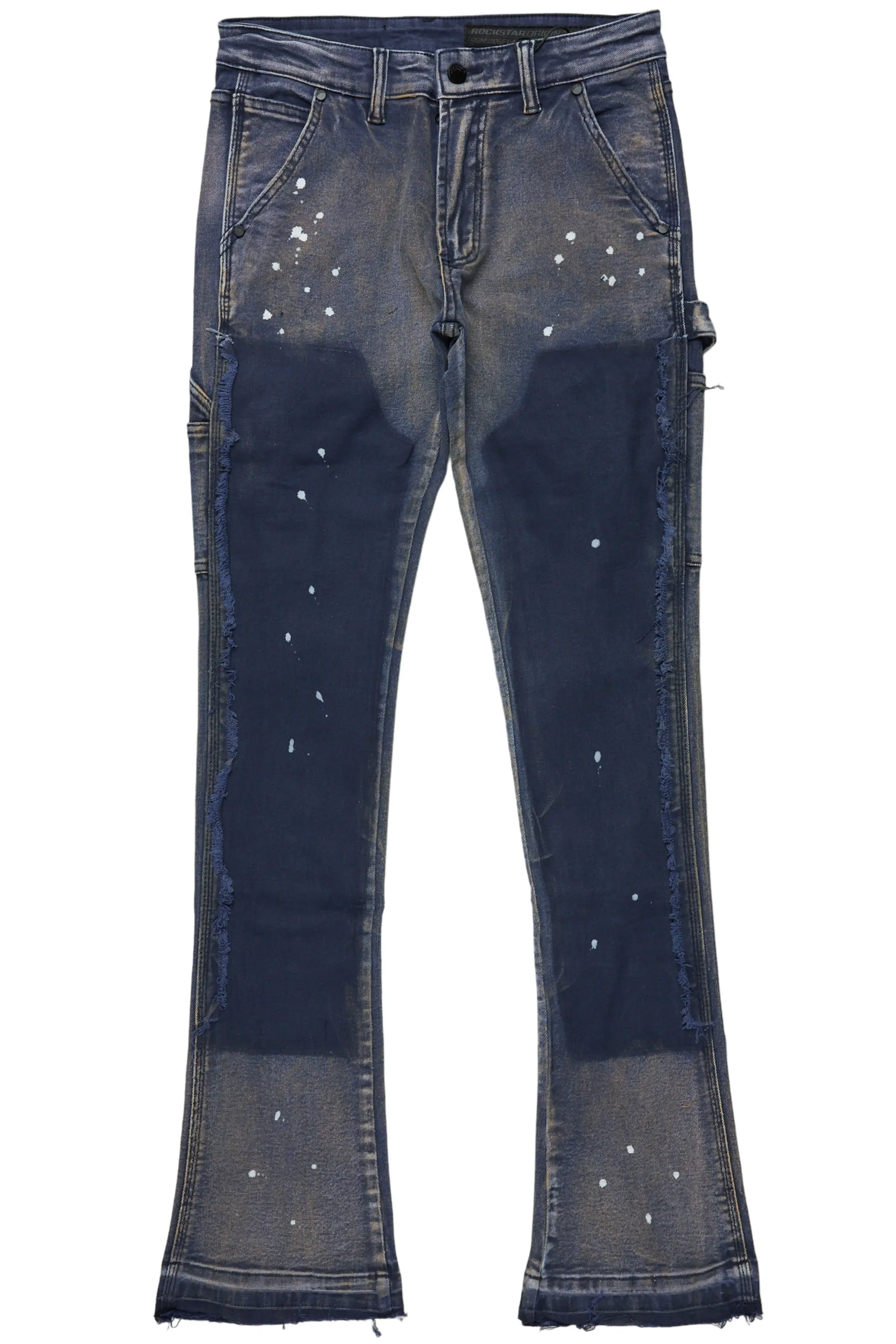 Serrano Navy Stacked Flare Jean - Image 2