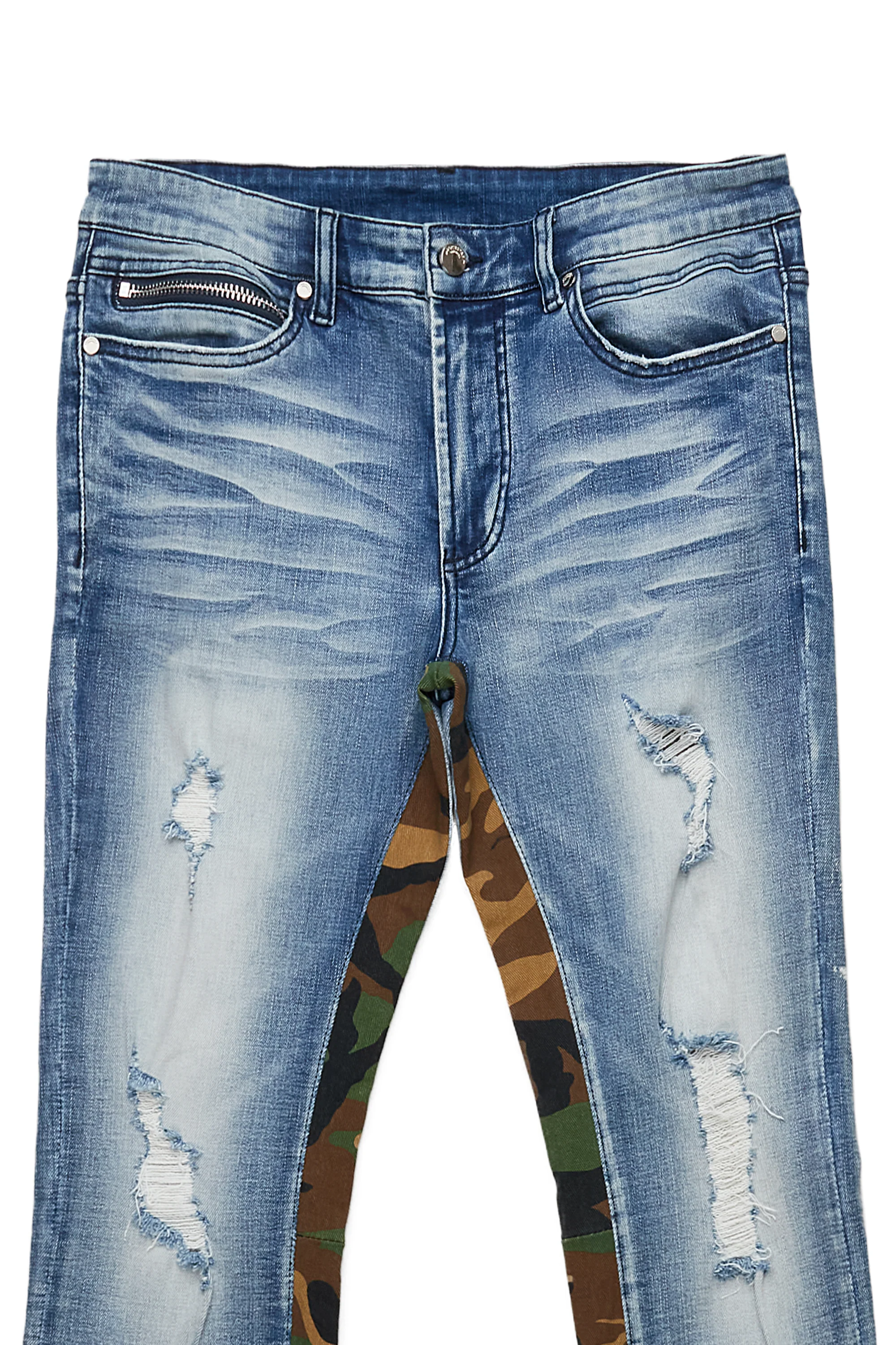 Strass Blue Stacked Flare Jean - Image 4