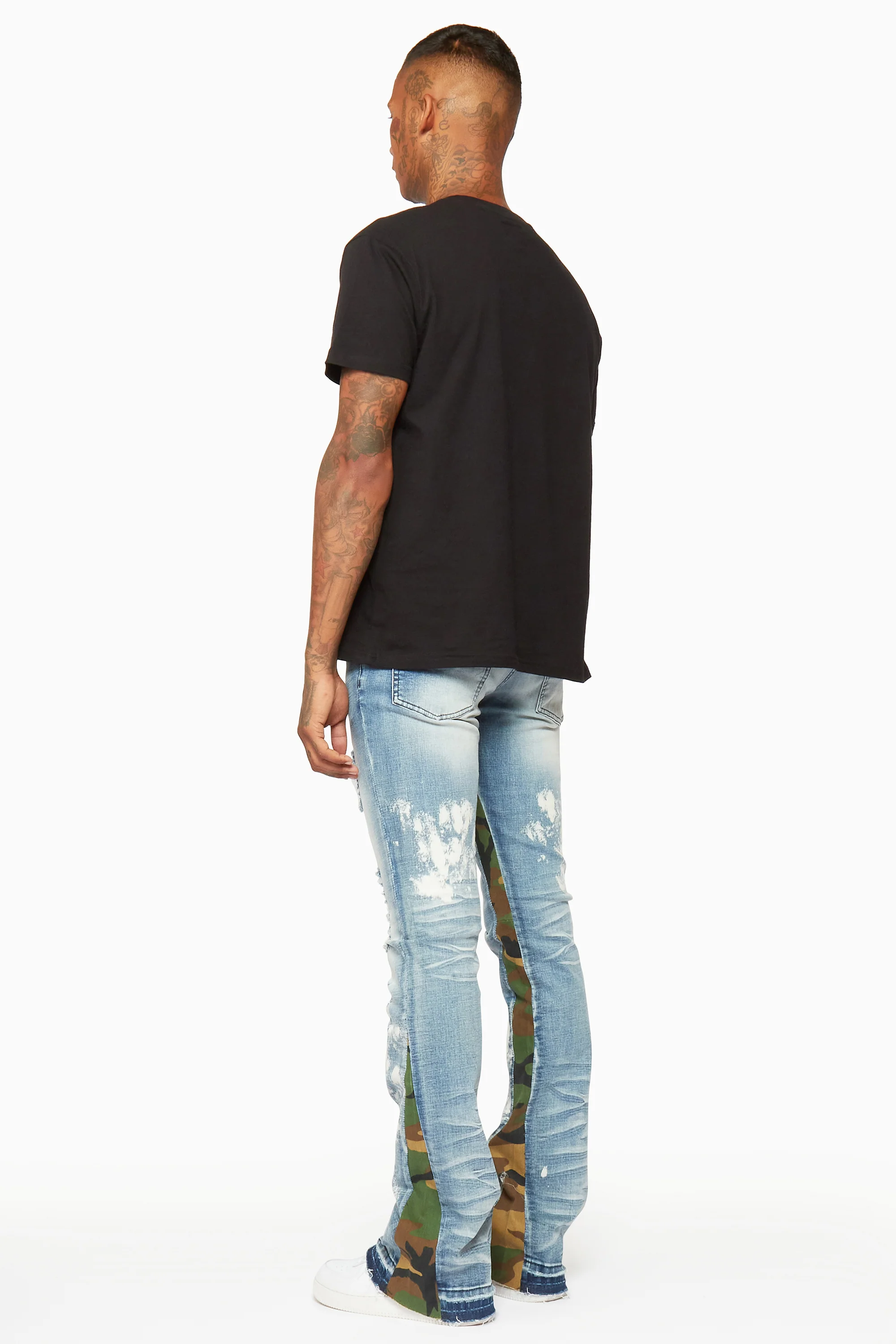 Strass Blue Stacked Flare Jean - Image 8