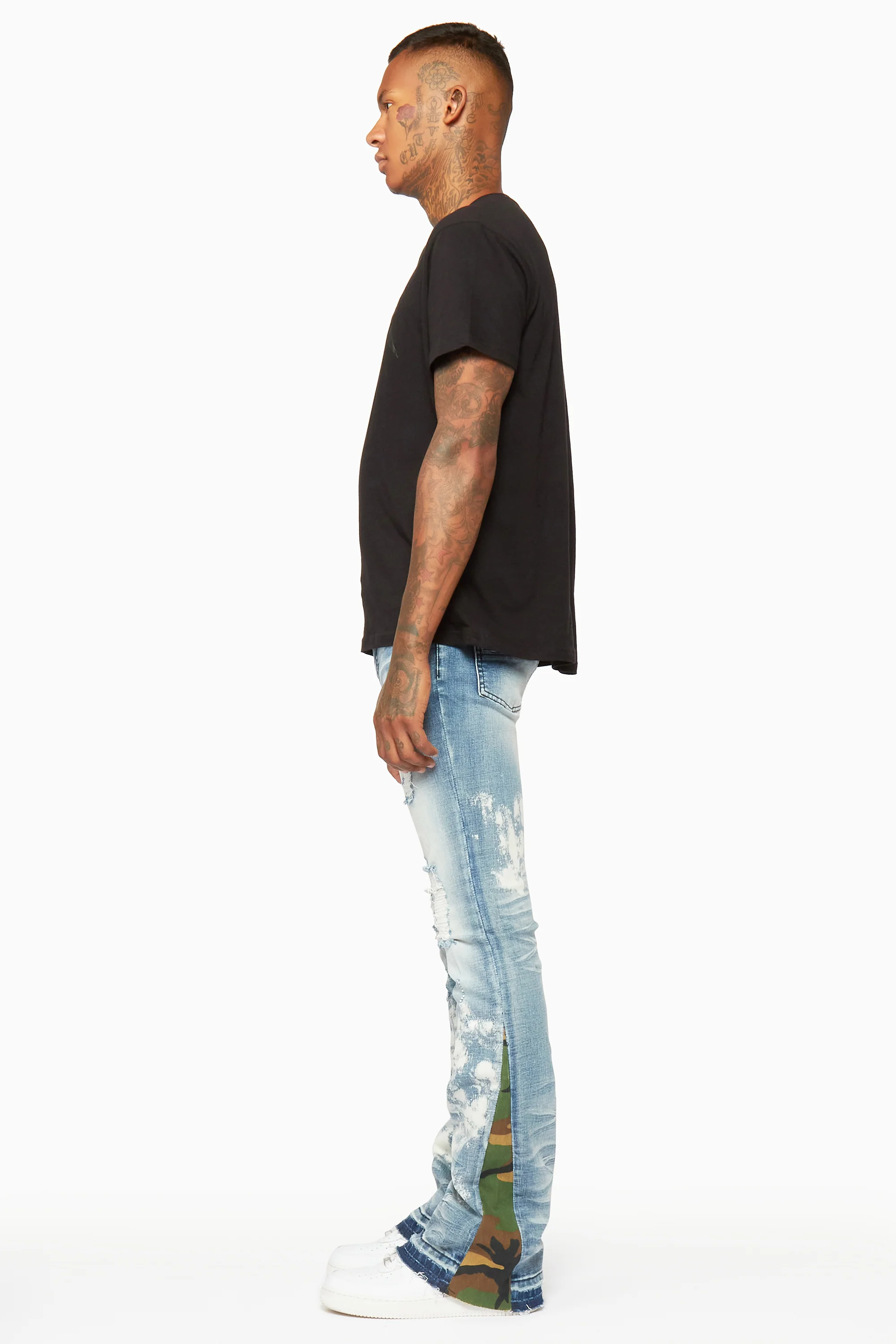 Strass Blue Stacked Flare Jean - Image 9