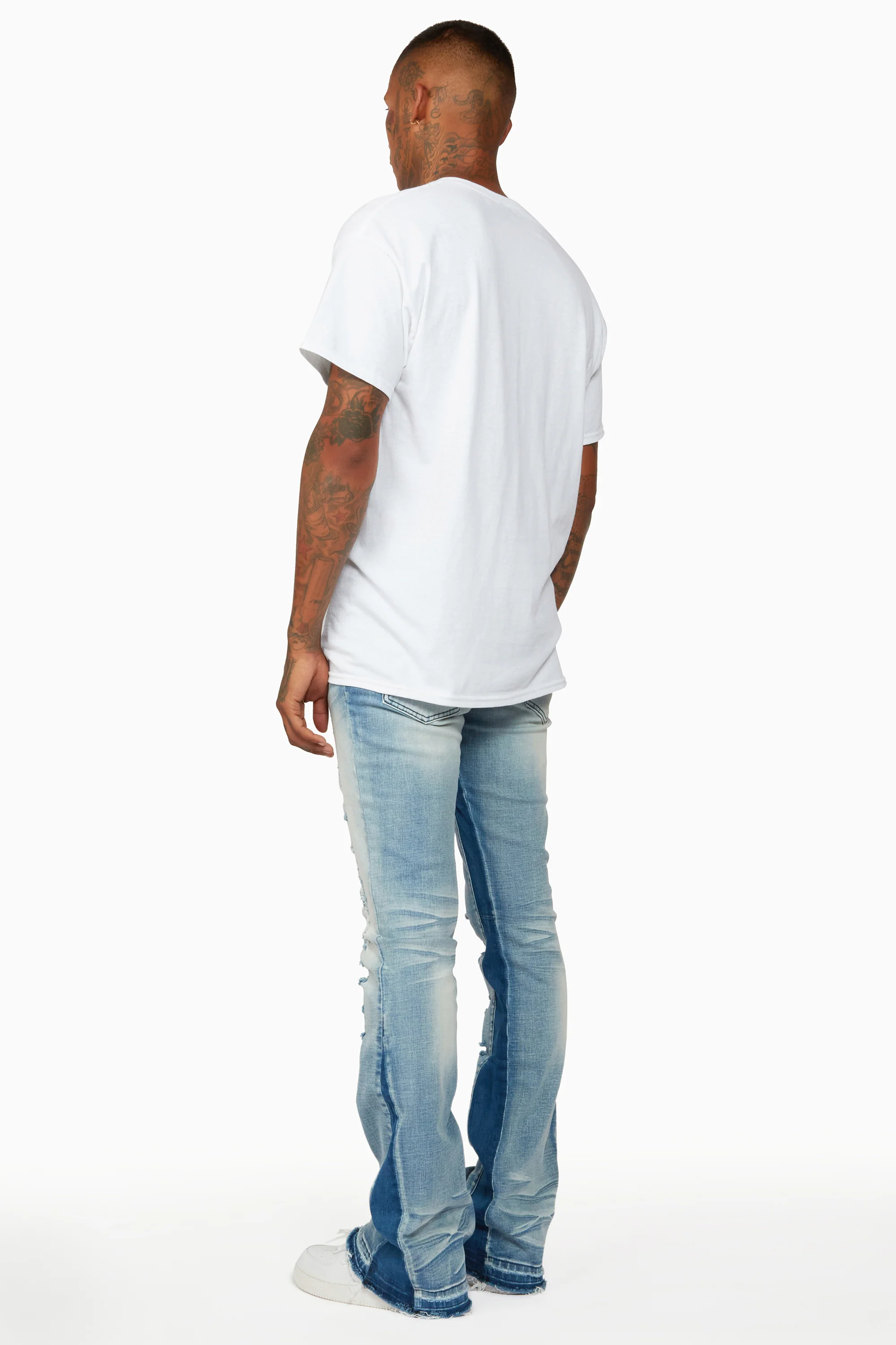 Tibbs Blue Stacked Flare Jean - Image 9