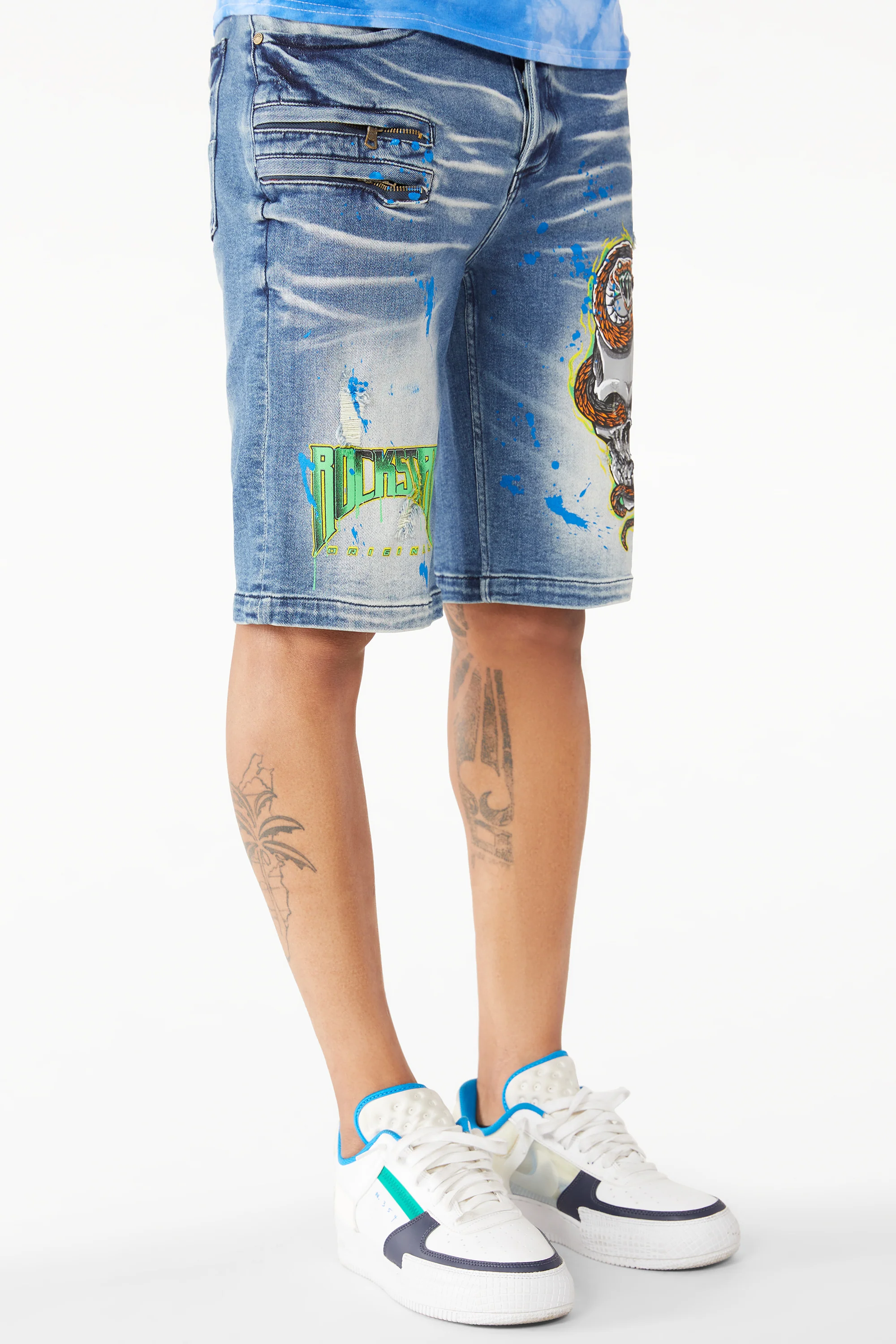 Lando Printed Short- Dark Wash - Image 4