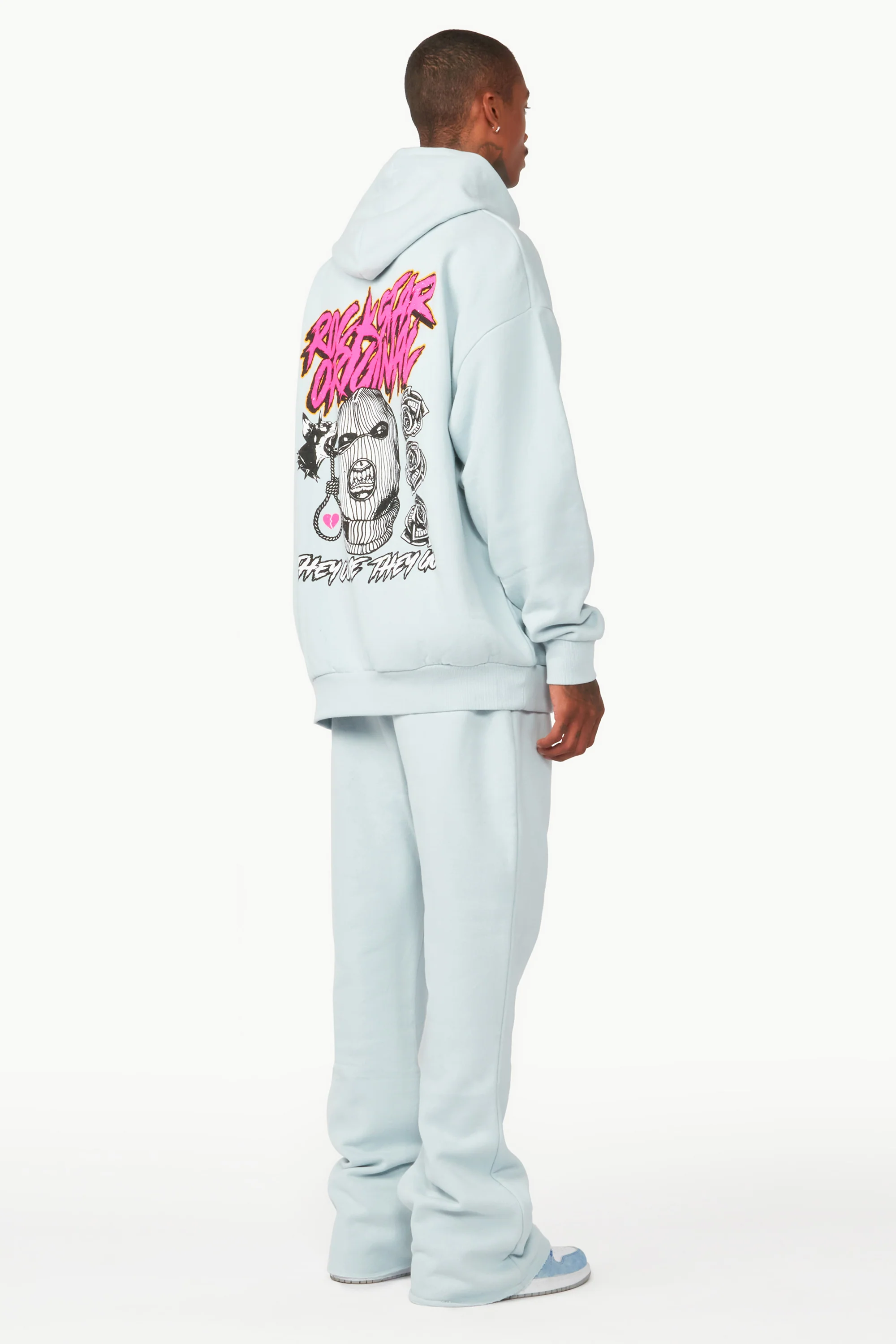 Clava Sky Blue Oversized Hoodie/Flare Trackset - Image 10