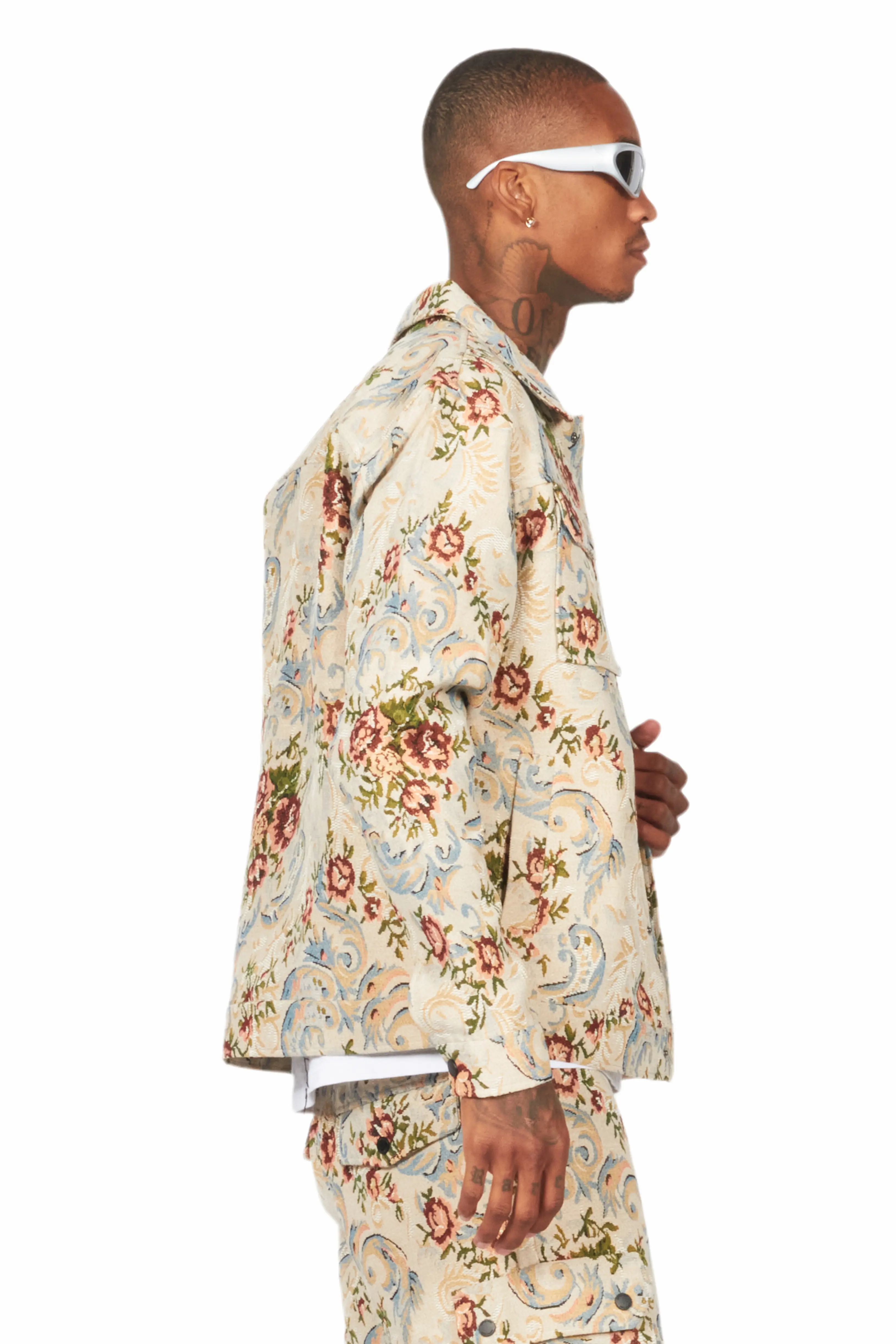 Kader Beige Multi Tapestry Jacket - Image 3