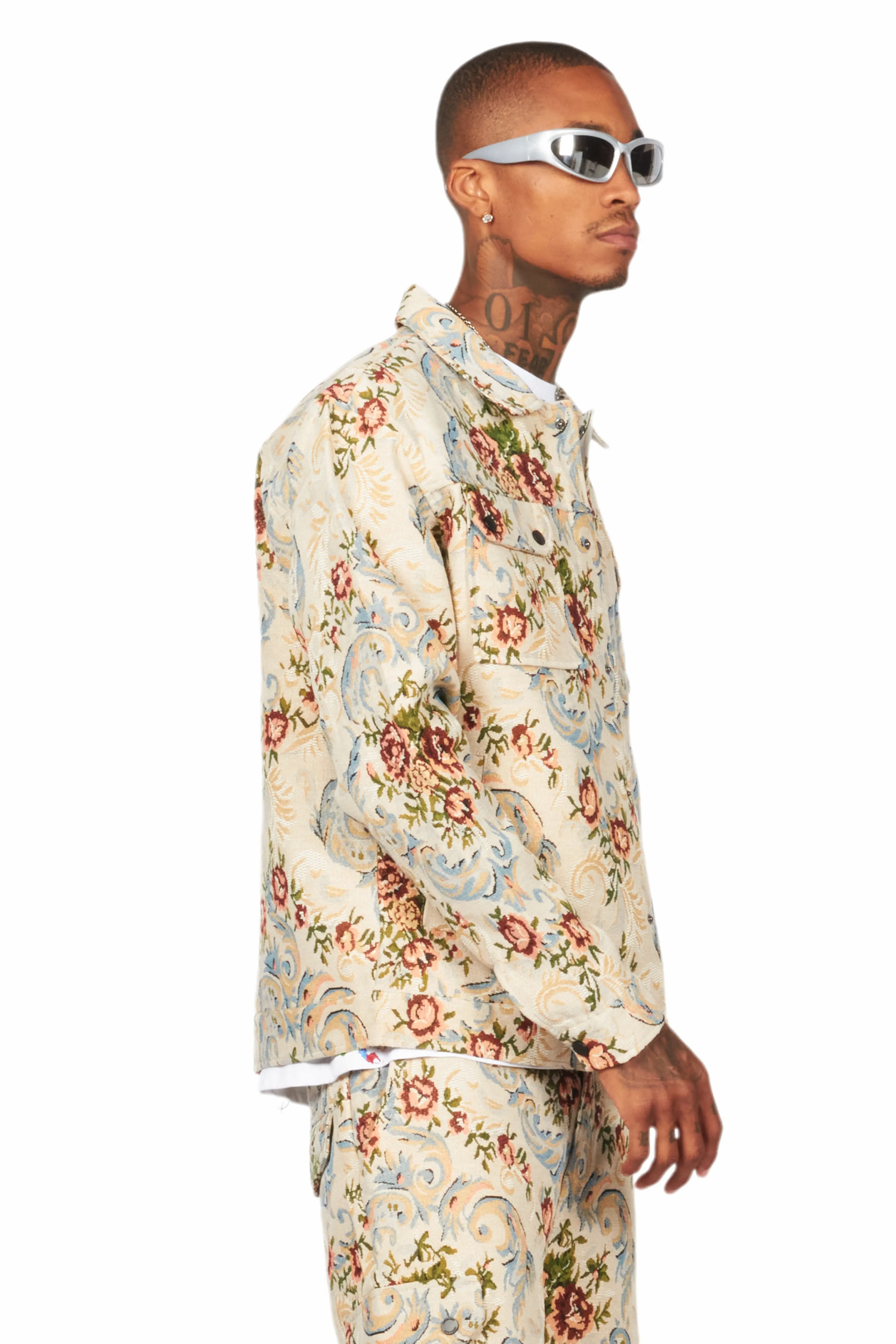 Kader Beige Multi Tapestry Jacket - Image 6