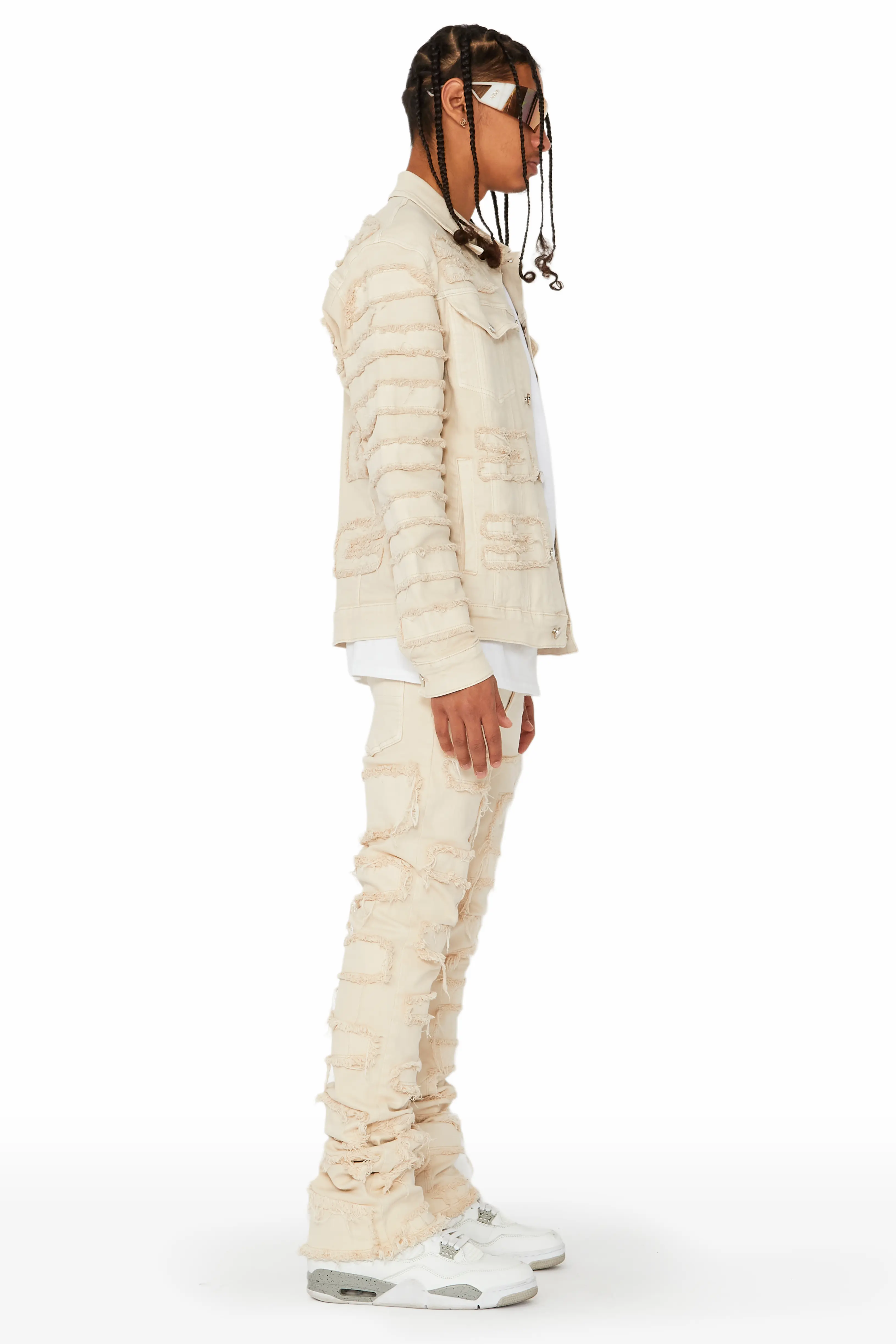Shake Beige Denim Jacket - Image 6