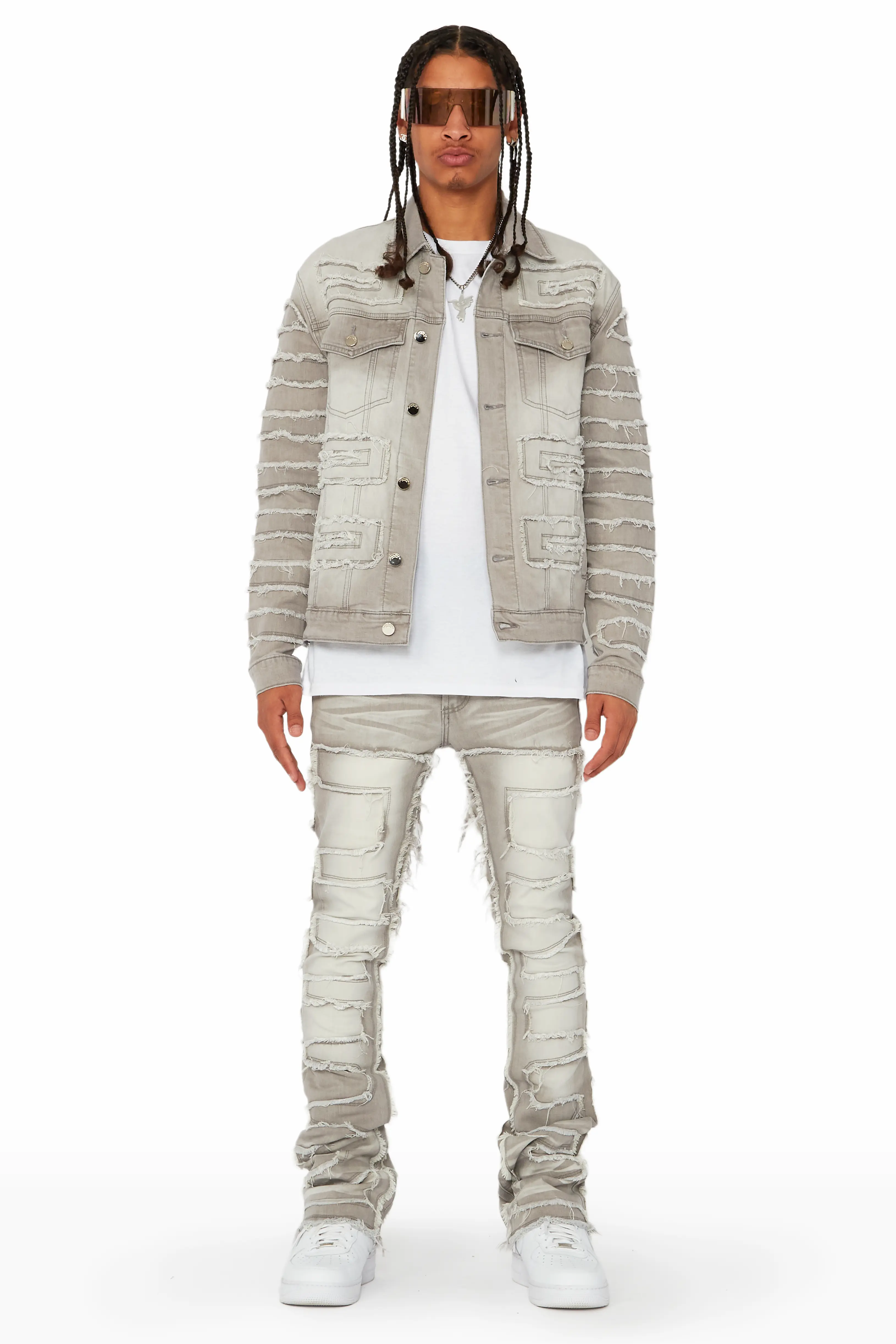 Shake Grey Denim Jacket - Image 5