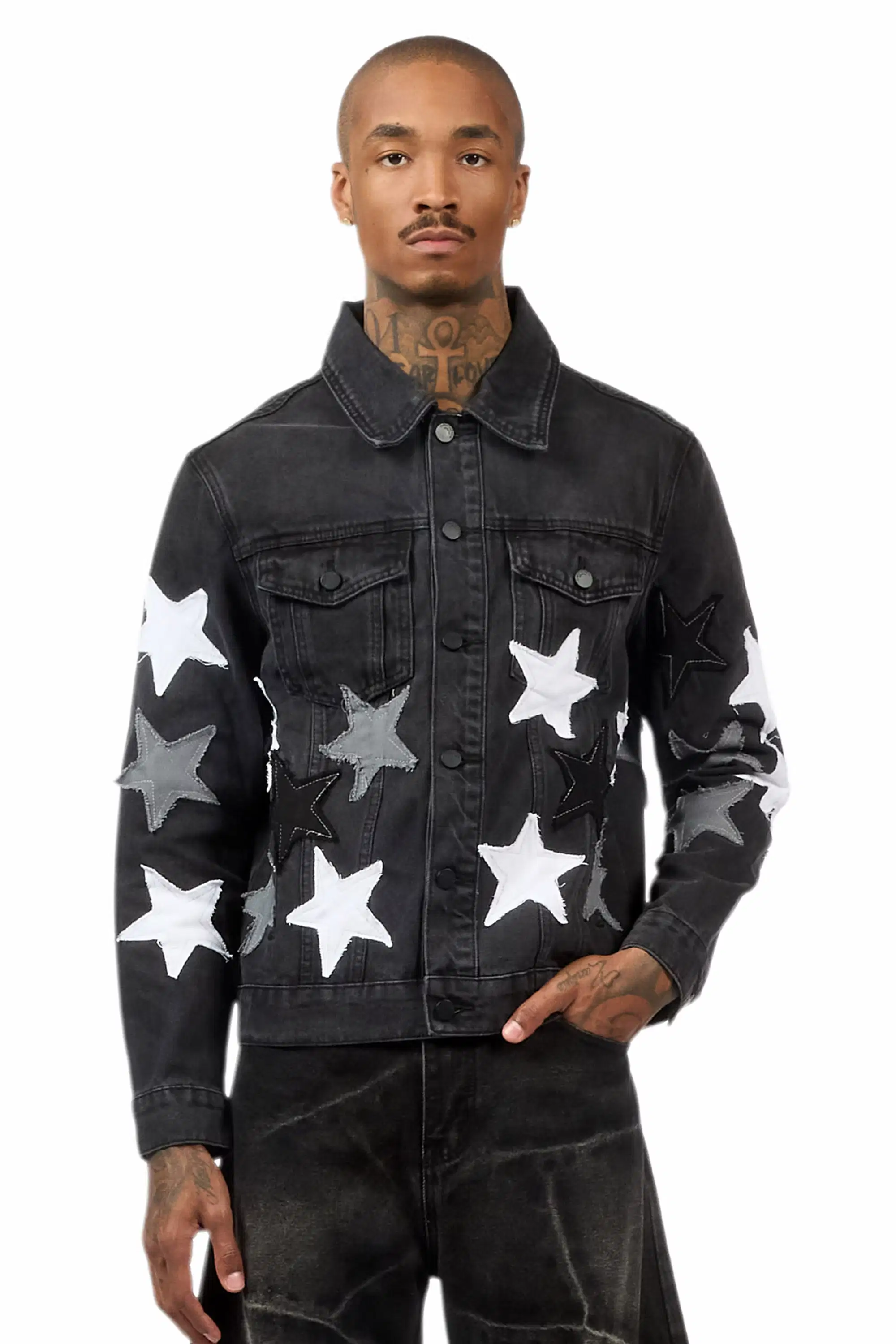 Starlane Black Denim Jacket - Image 3