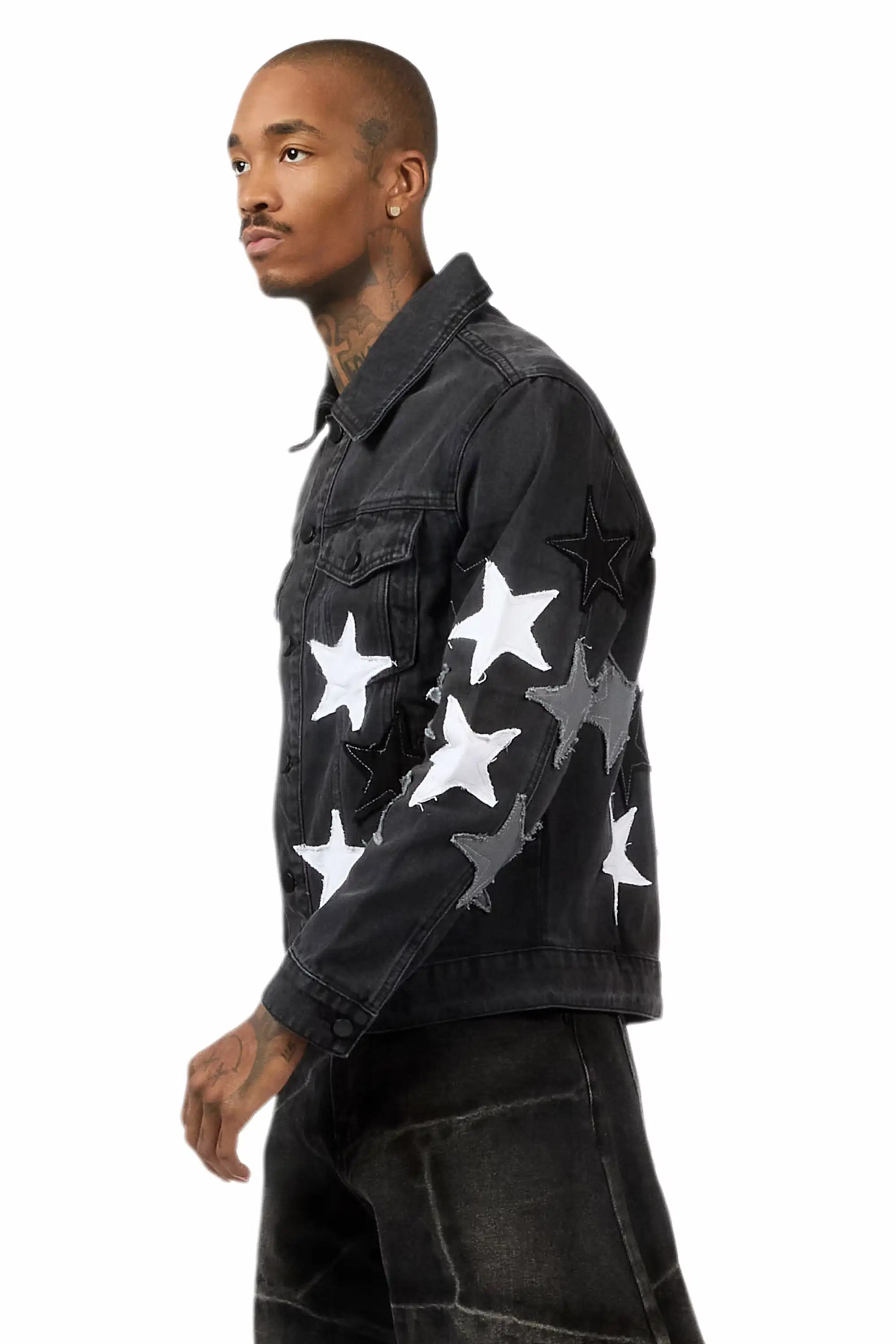 Starlane Black Denim Jacket - Image 6