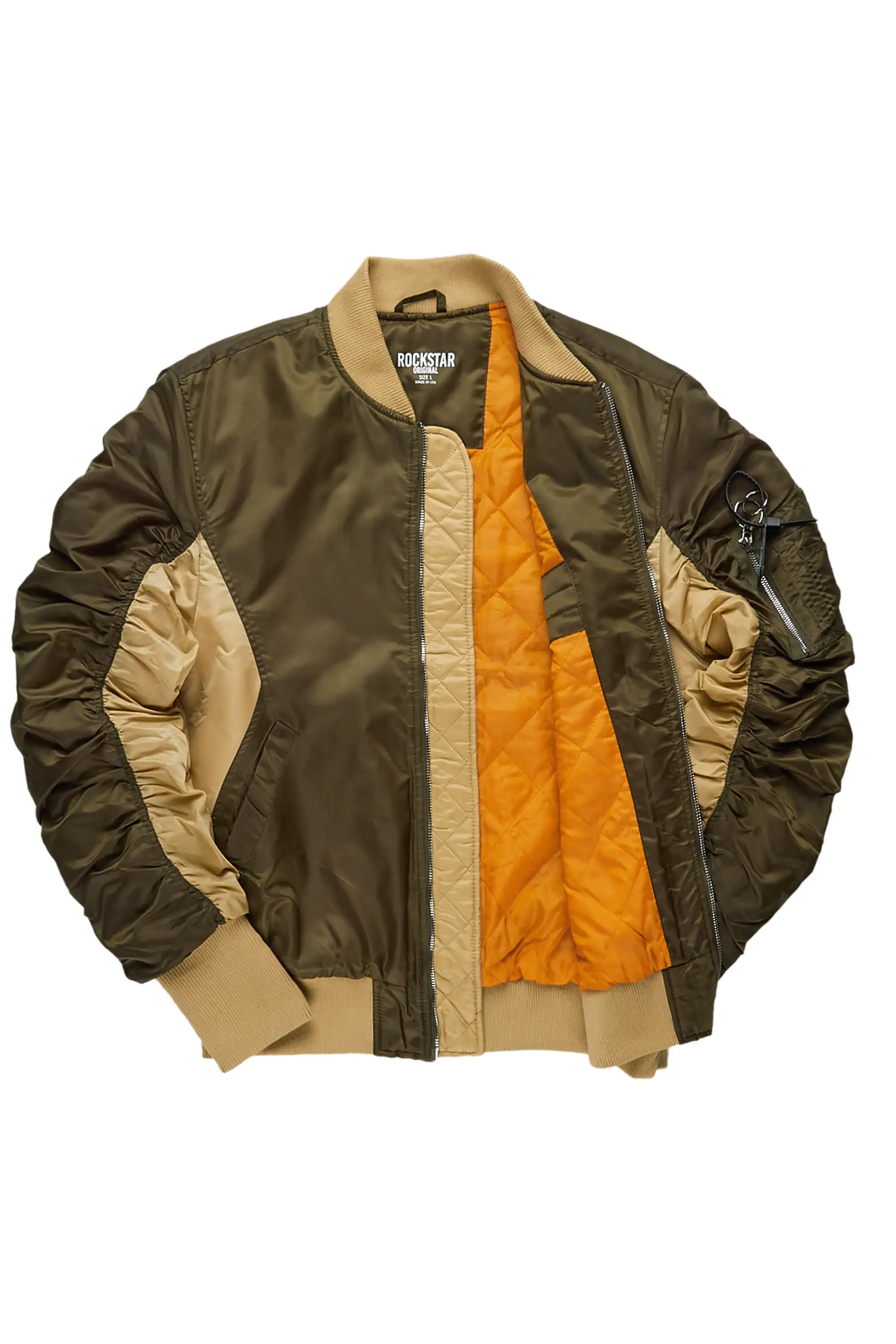 Kavita Olive/Khaki Bomber Jacket - Image 2