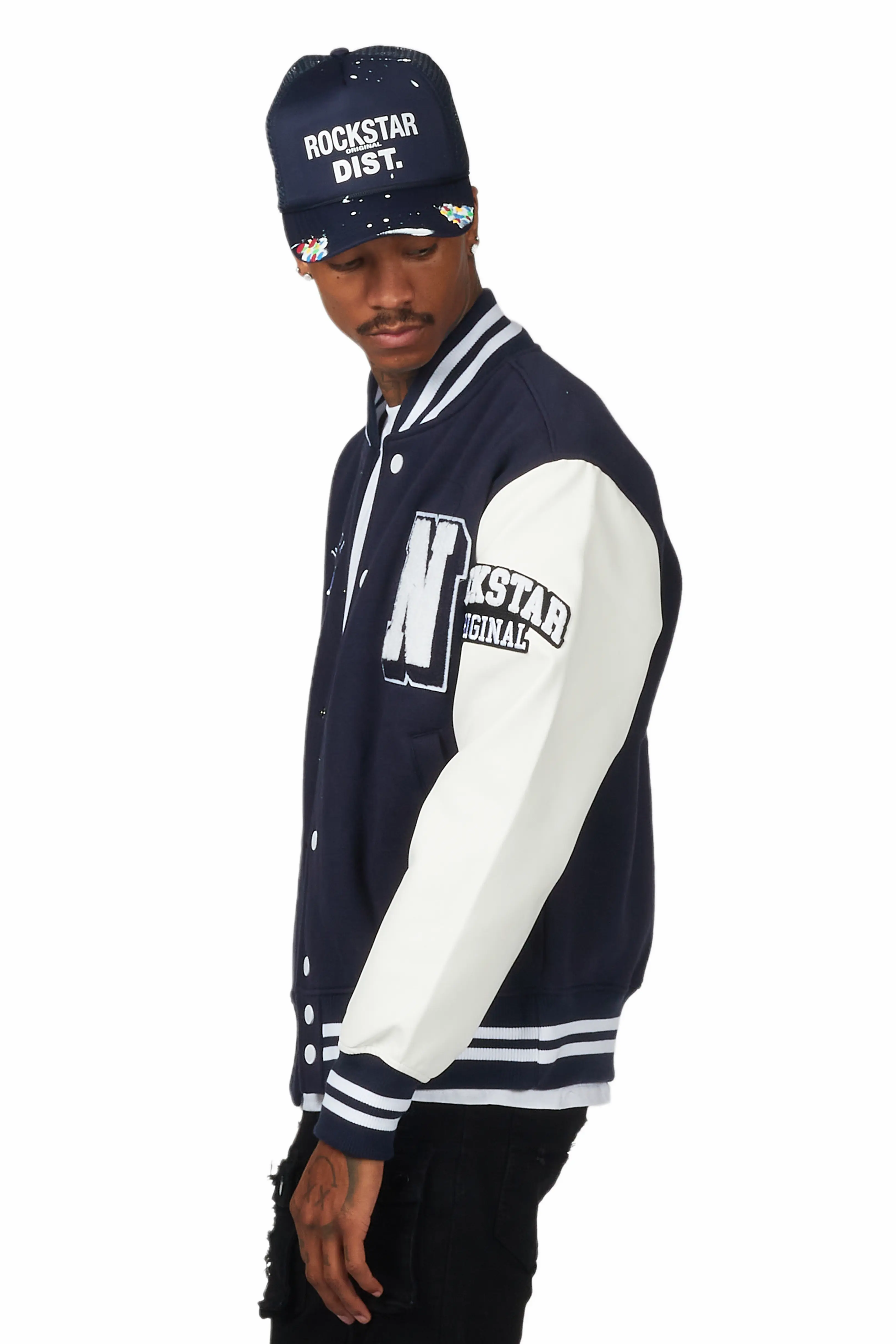 Himiko Navy Varsity Jacket - Image 4