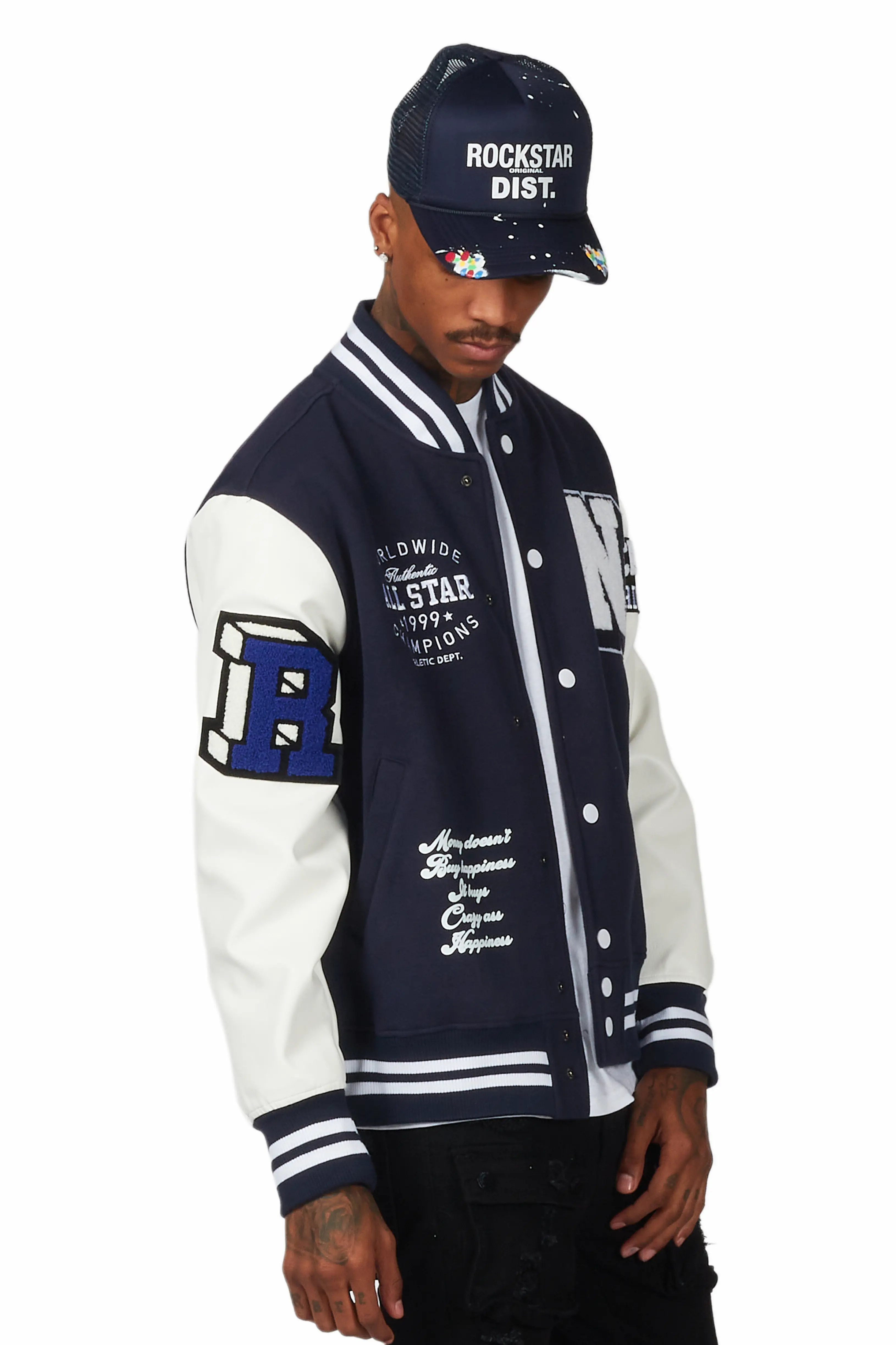 Himiko Navy Varsity Jacket - Image 5