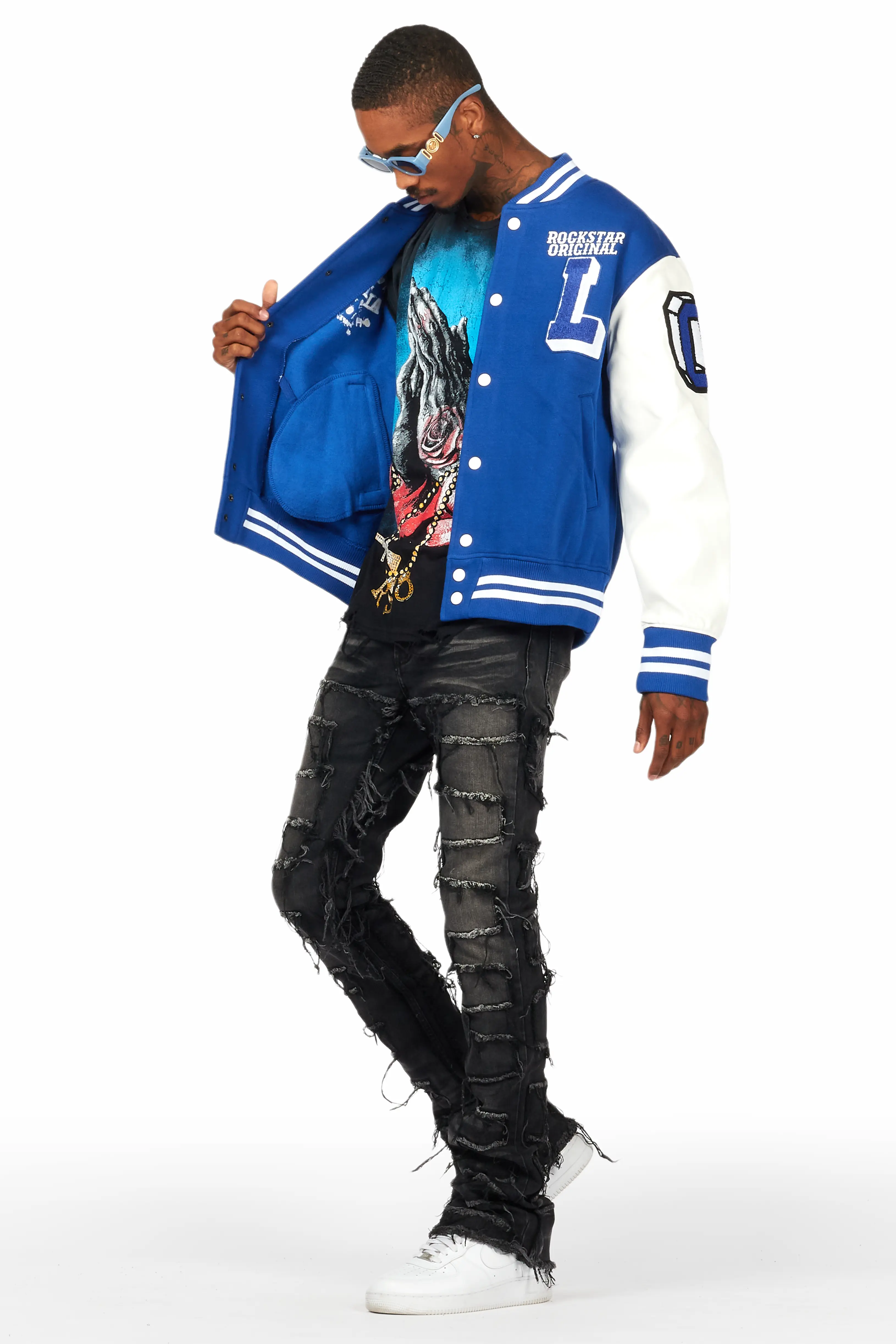 Tacey Royal Blue Varsity Jacket - Image 8