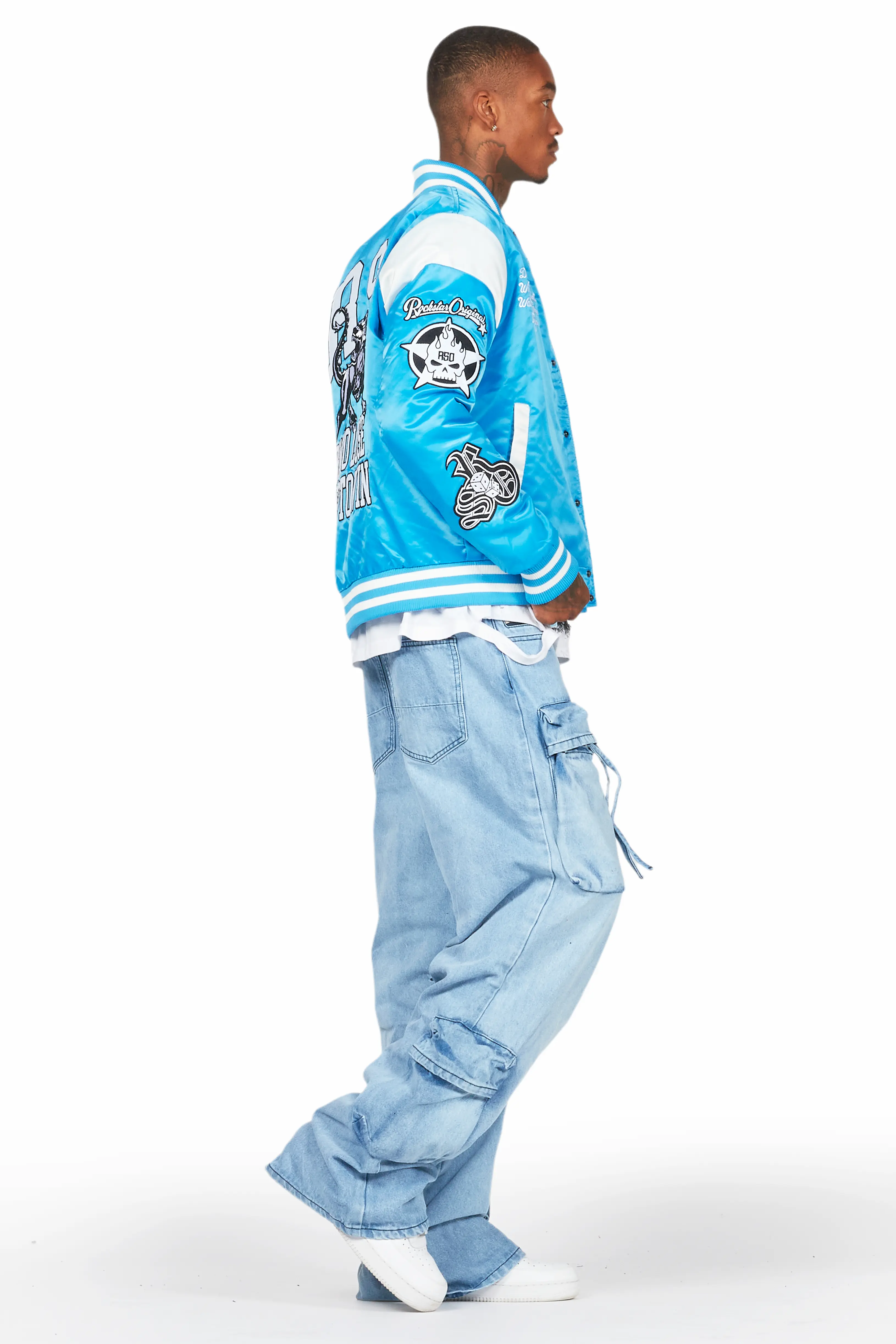 Geir Royal Blue Varsity Jacket - Image 3