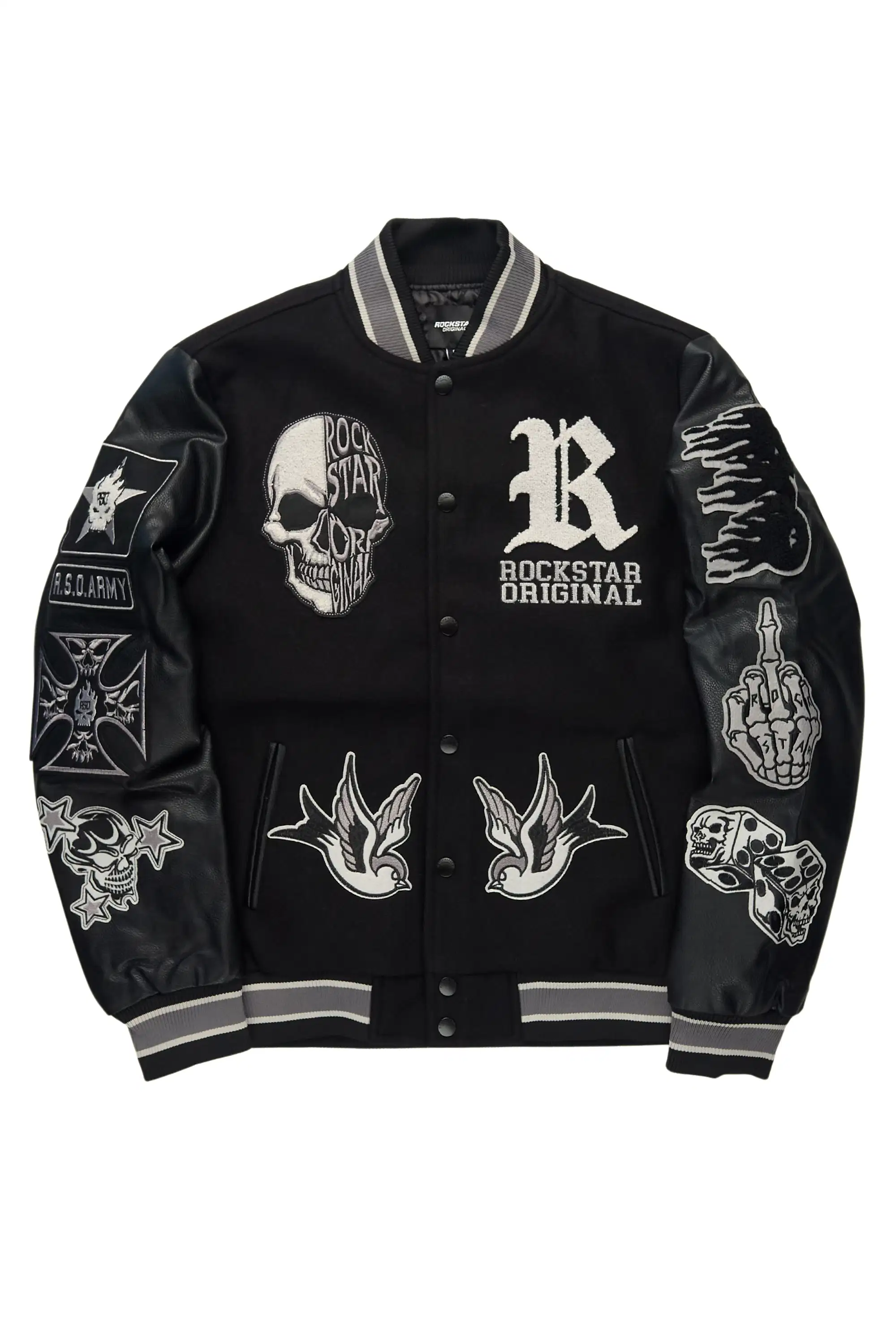 Vidar Black Varsity Jacket
