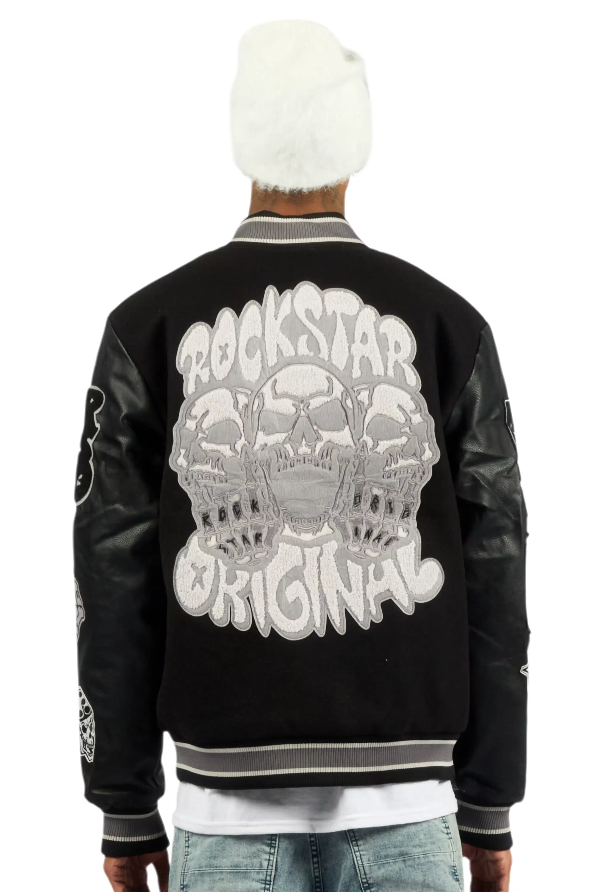 Vidar Black Varsity Jacket - Image 3