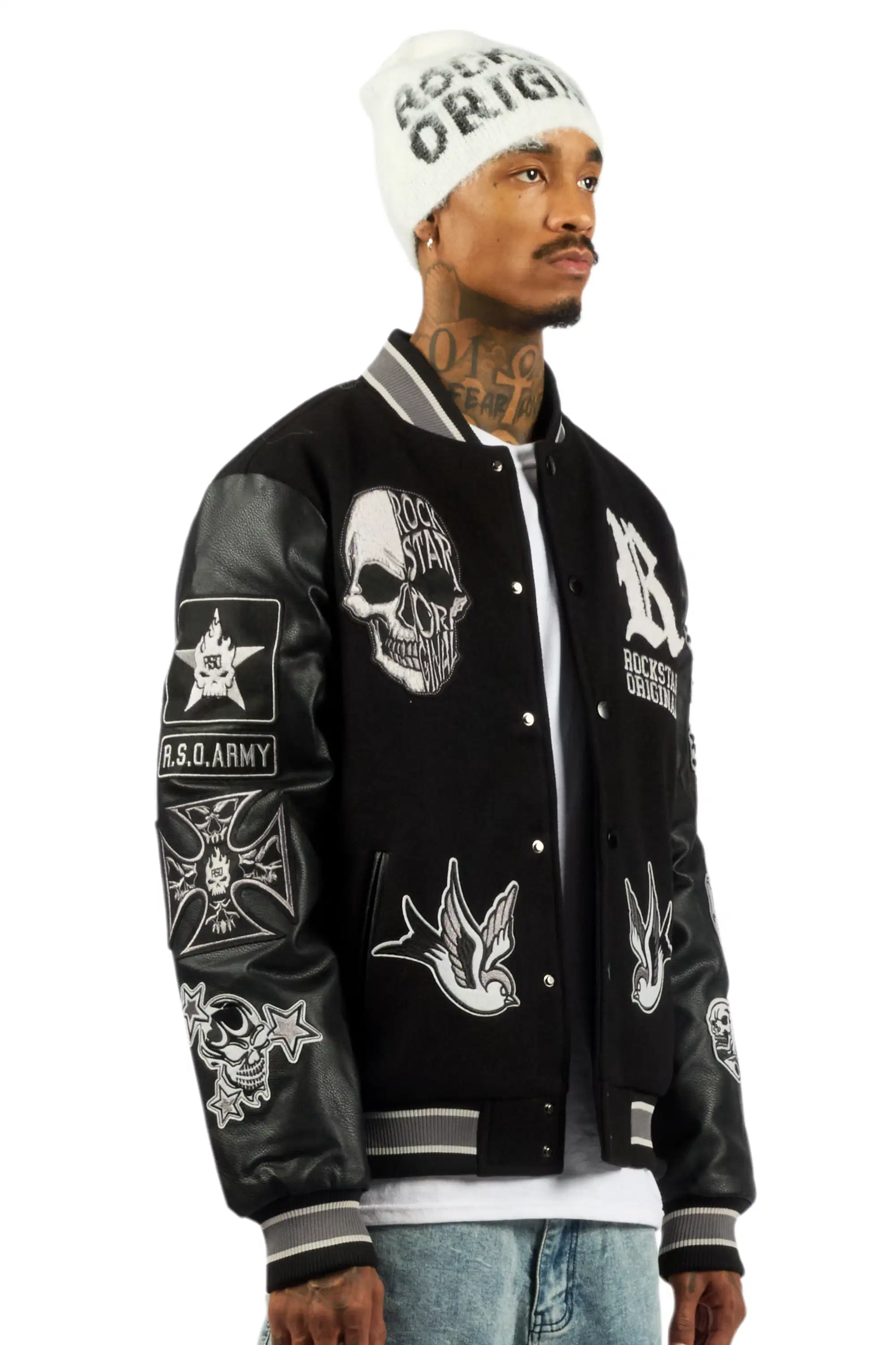 Vidar Black Varsity Jacket - Image 4