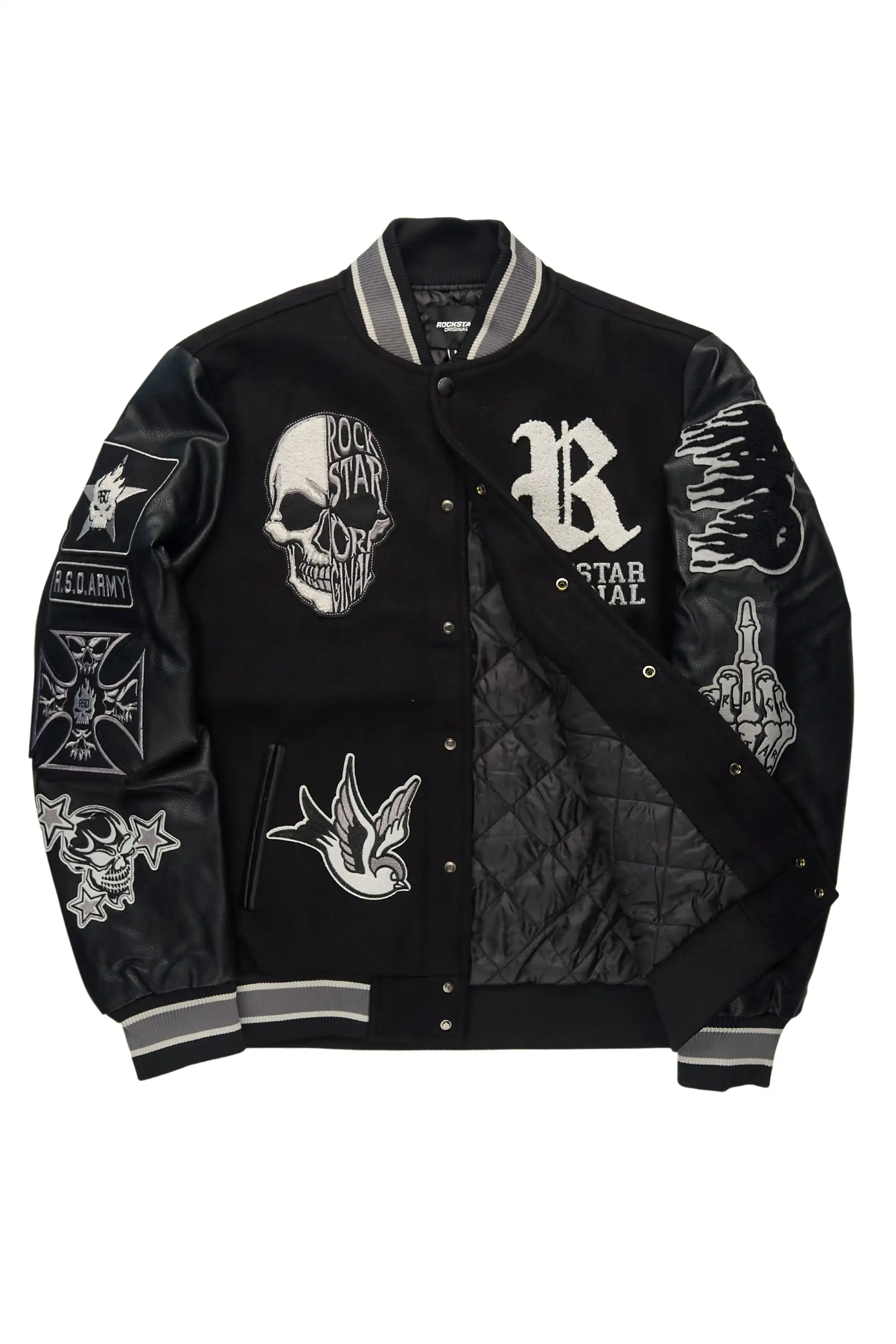 Vidar Black Varsity Jacket - Image 6