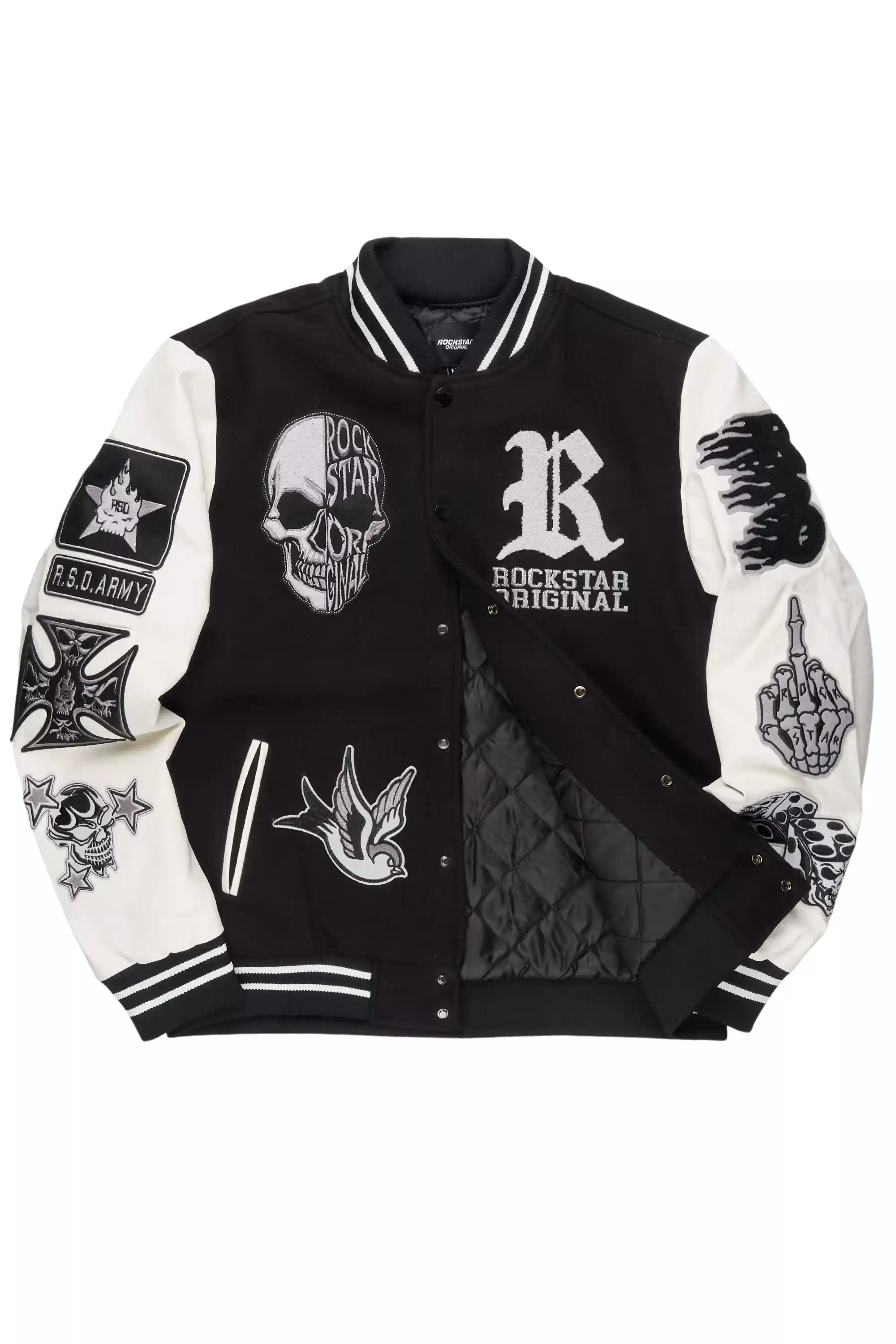 Vidar Black/White Varsity Jacket - Image 2