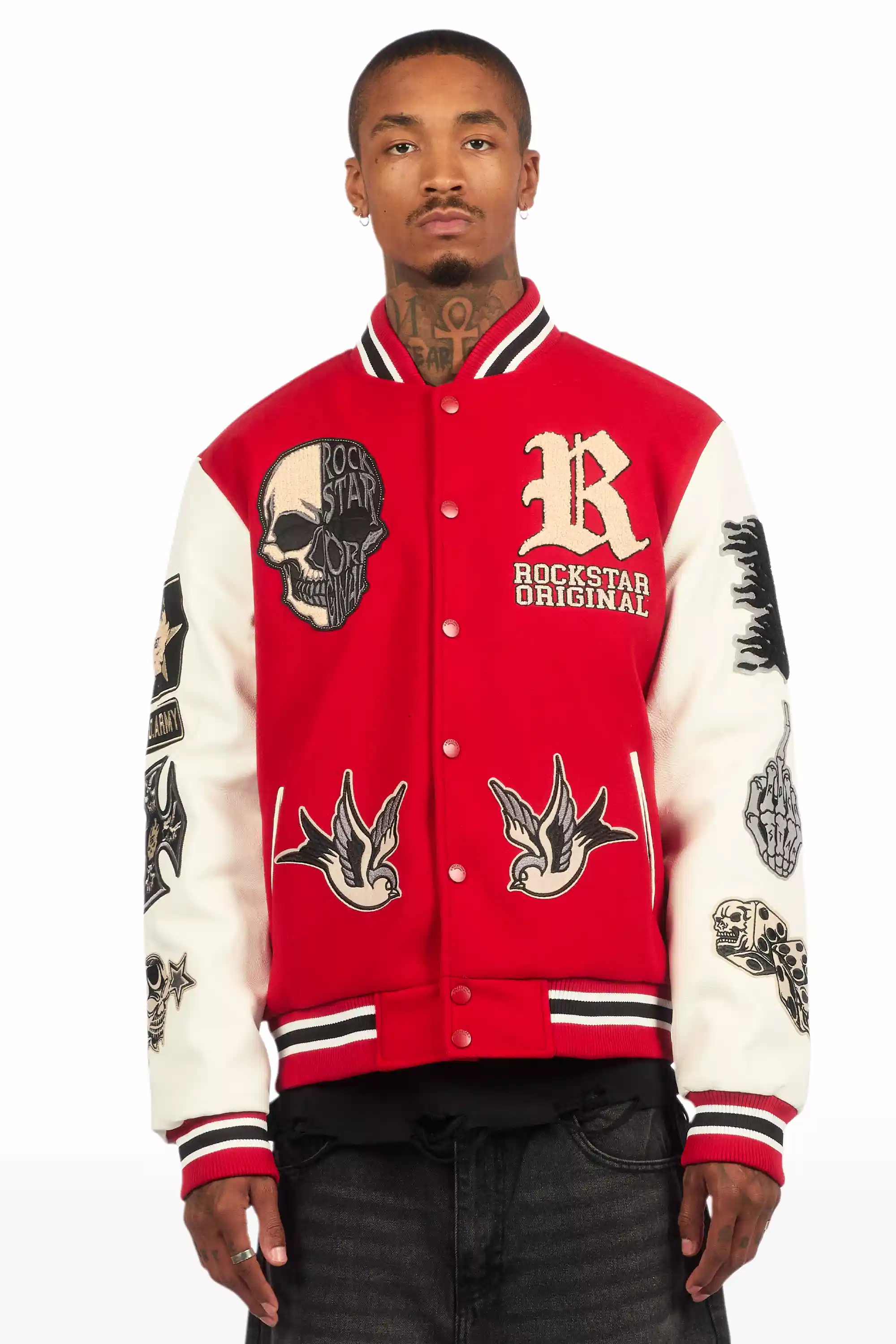 Vidar Red Varsity Jacket - Image 4