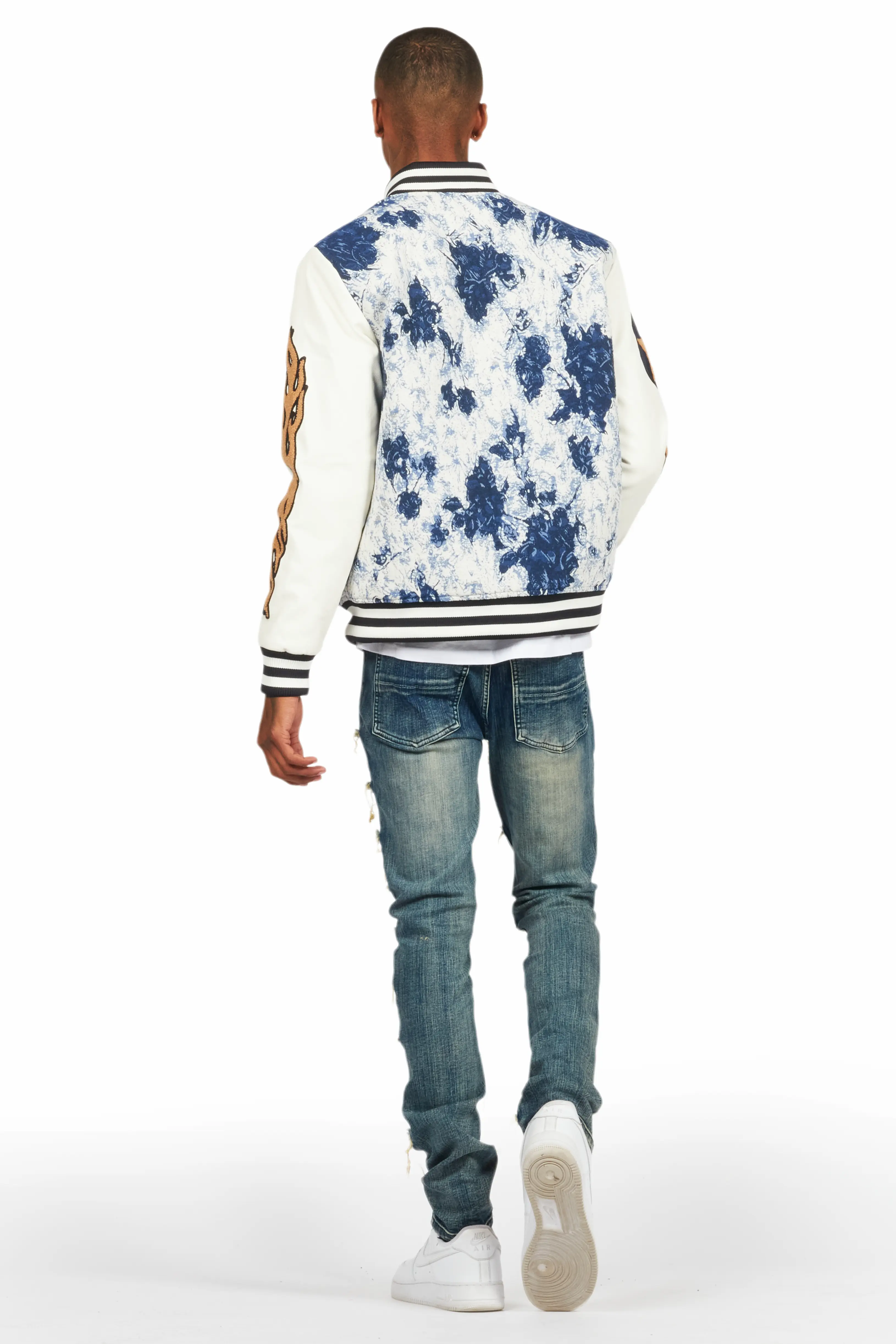 Doron Blue Tapestry Varsity Jacket - Image 5