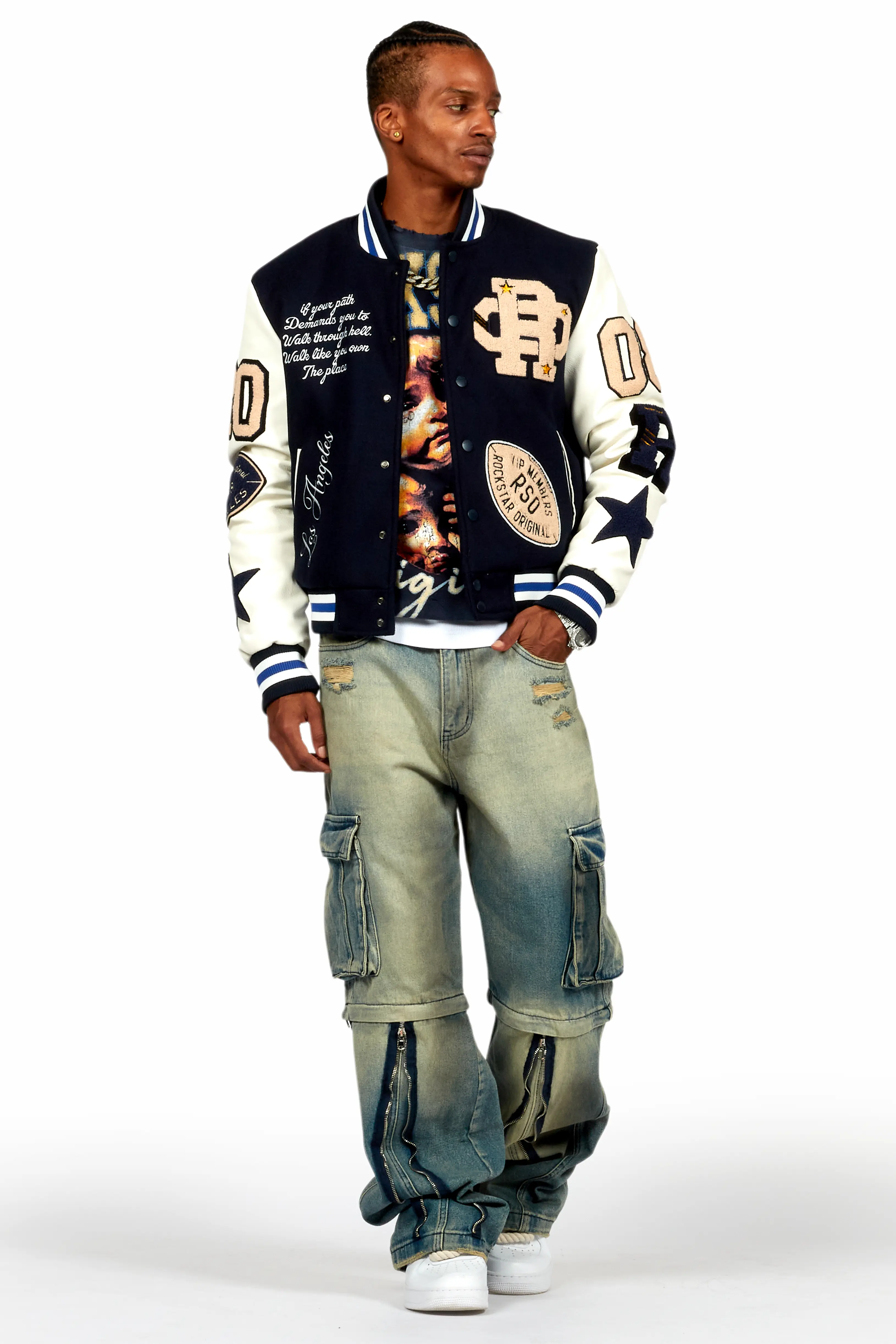 Balser Navy Varsity Jacket - Image 3
