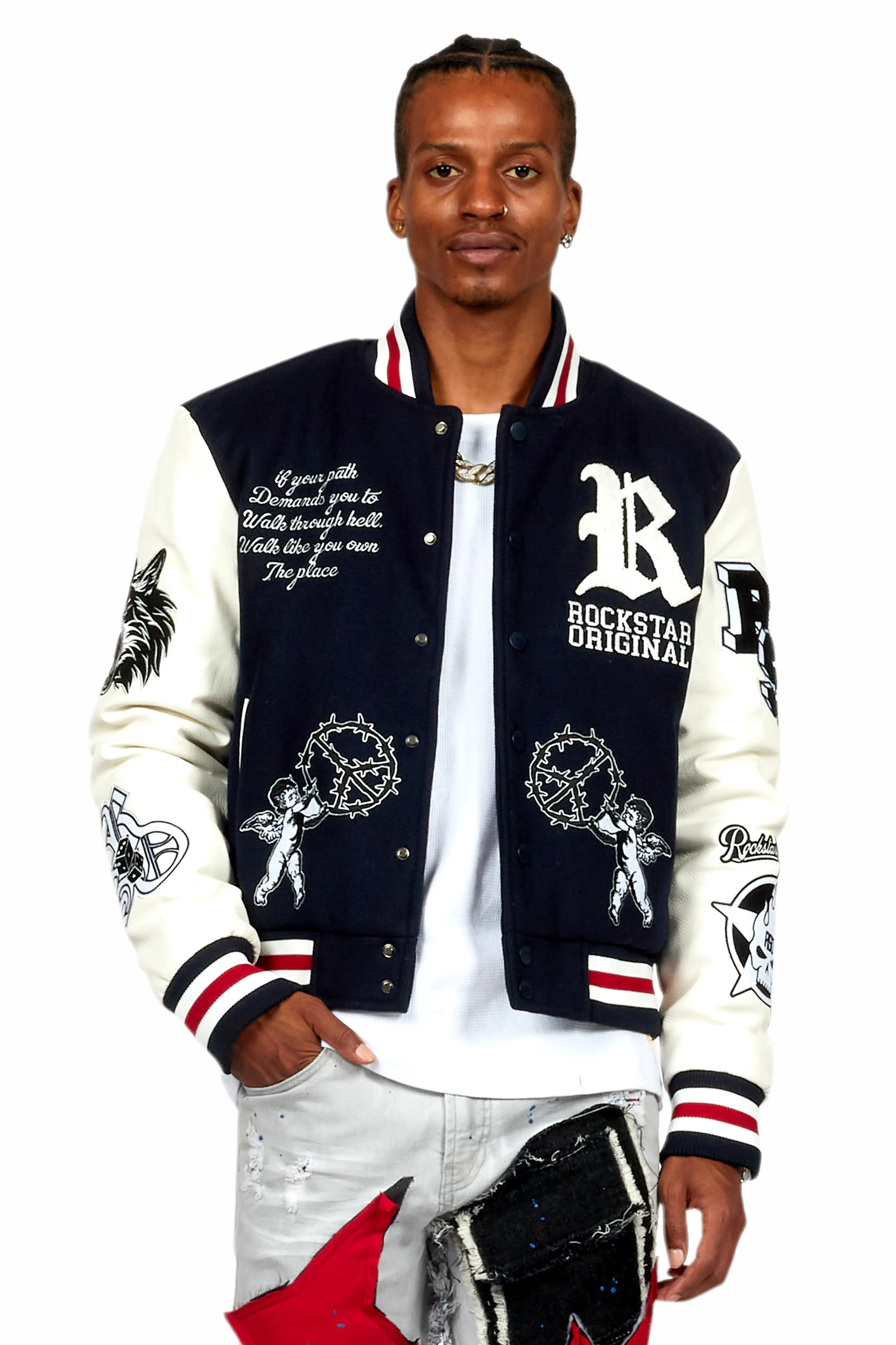 Afonso Navy Varsity Jacket - Image 3