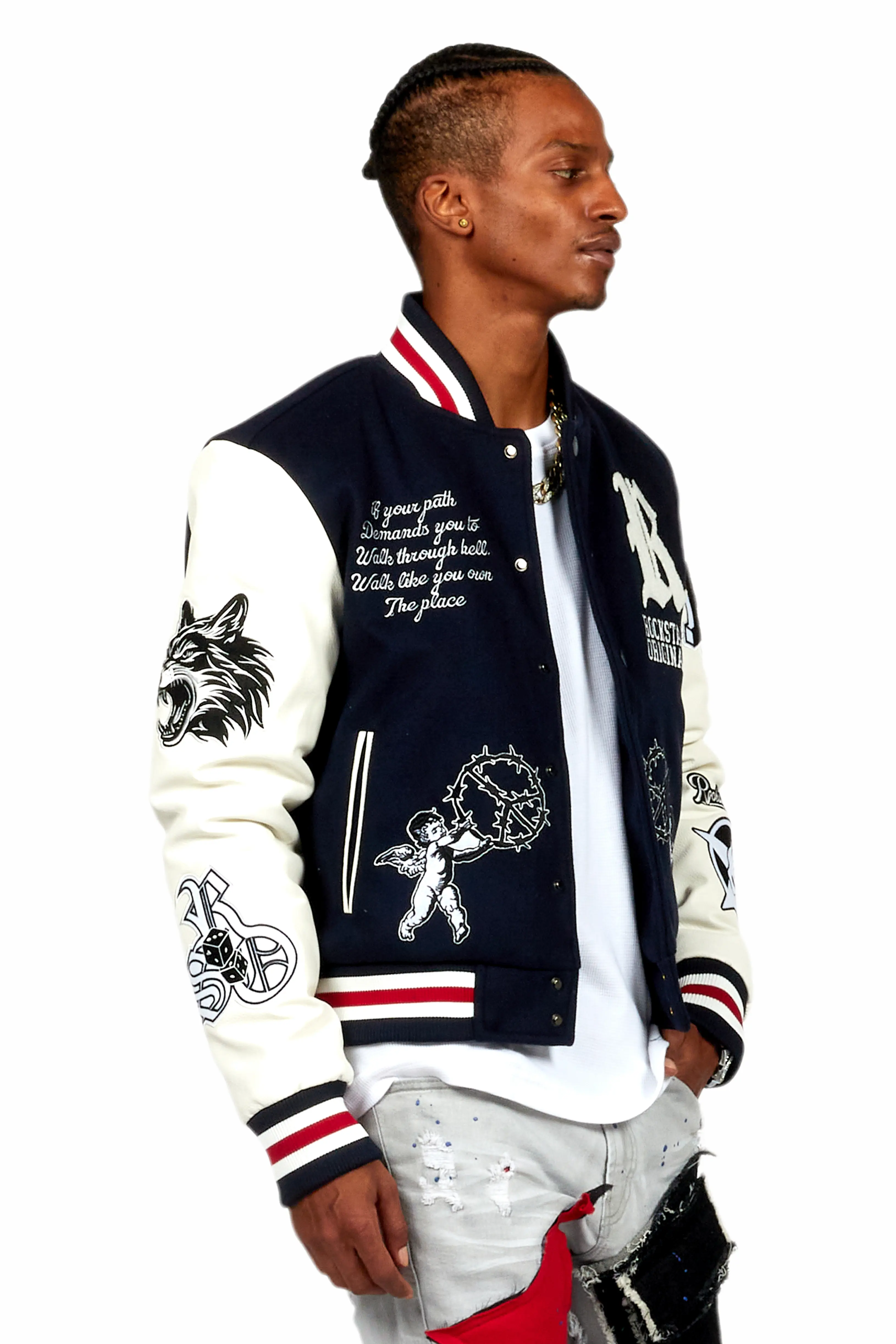 Afonso Navy Varsity Jacket - Image 6