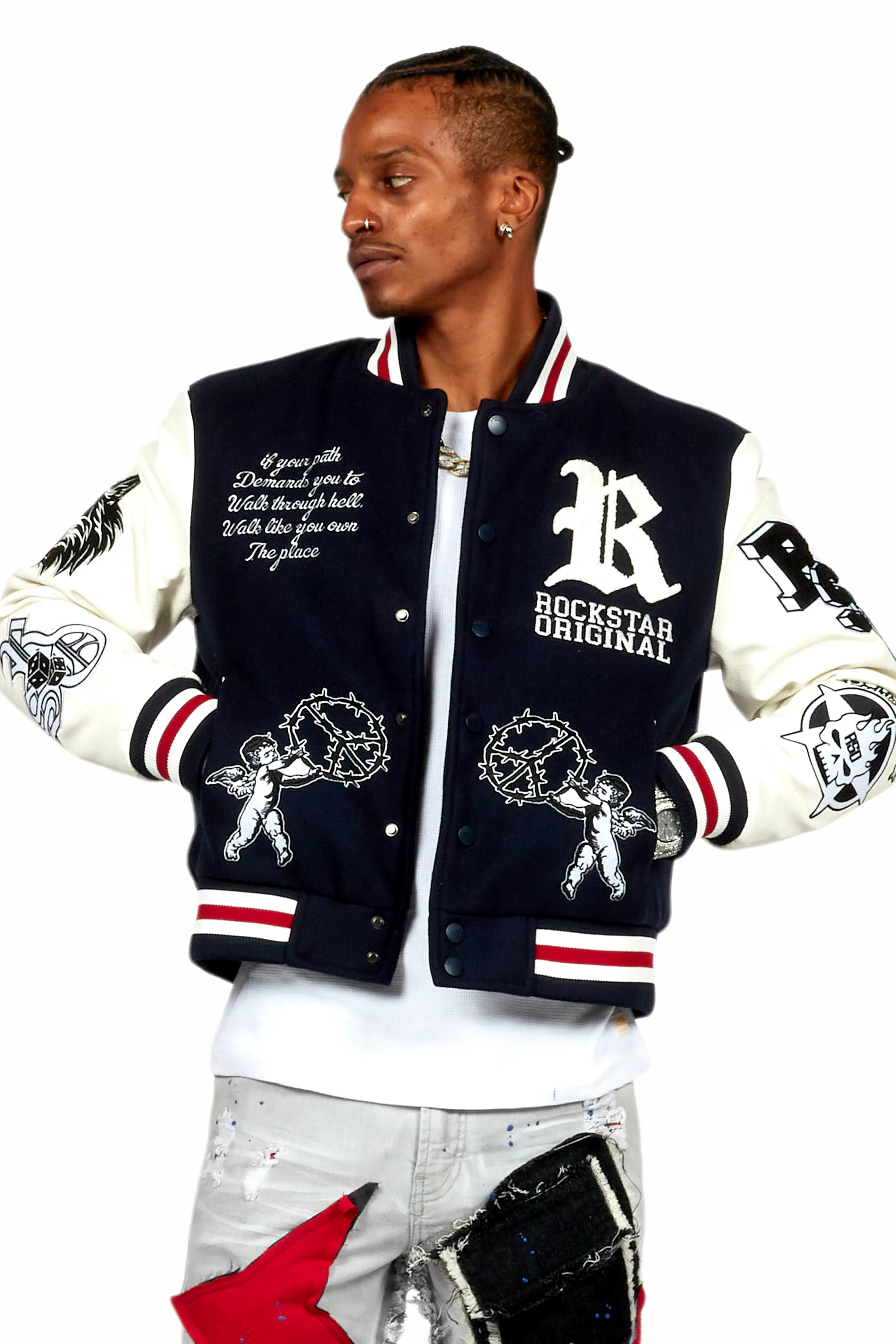 Afonso Navy Varsity Jacket - Image 7
