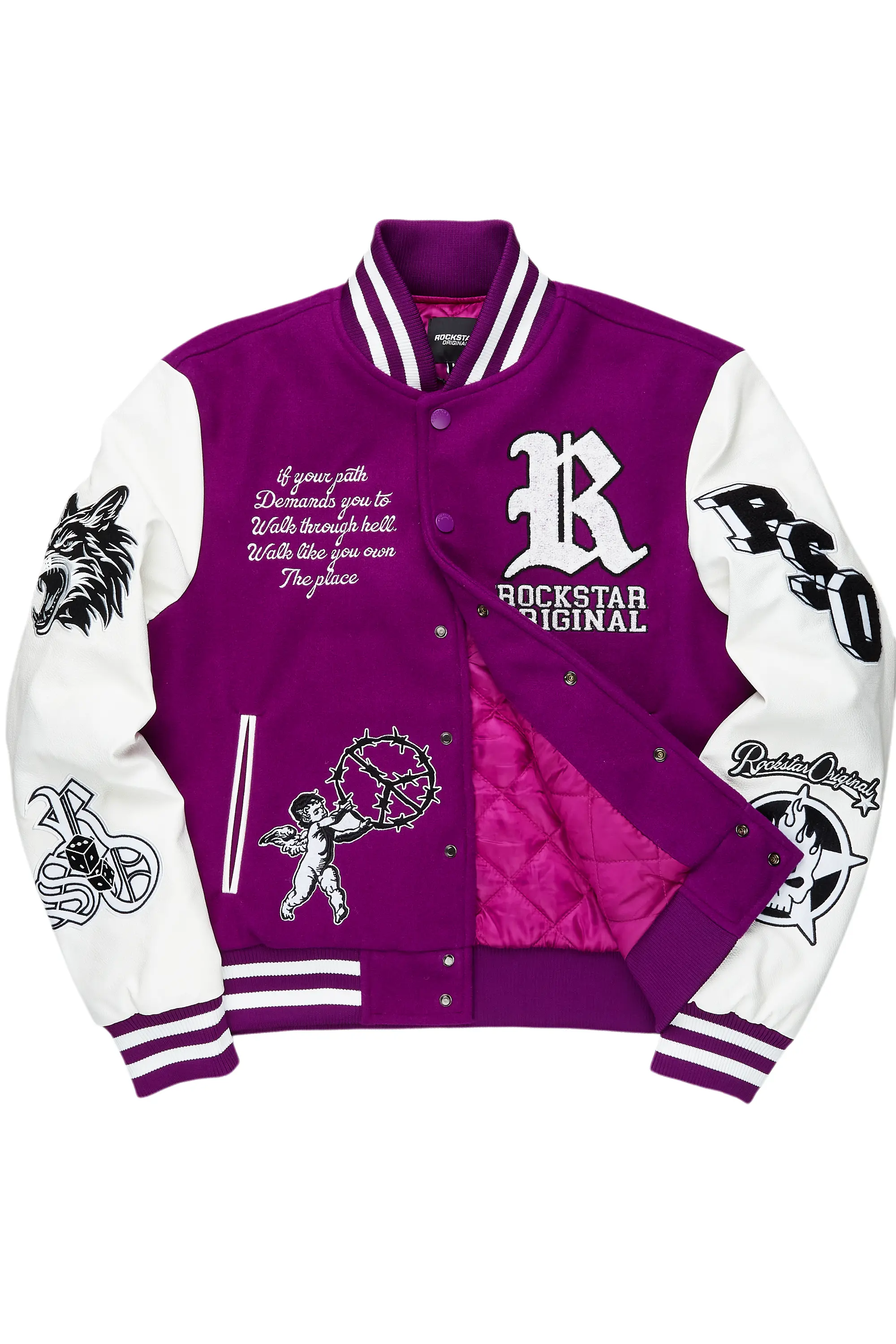 Afonso Purple Varsity Jacket - Image 2