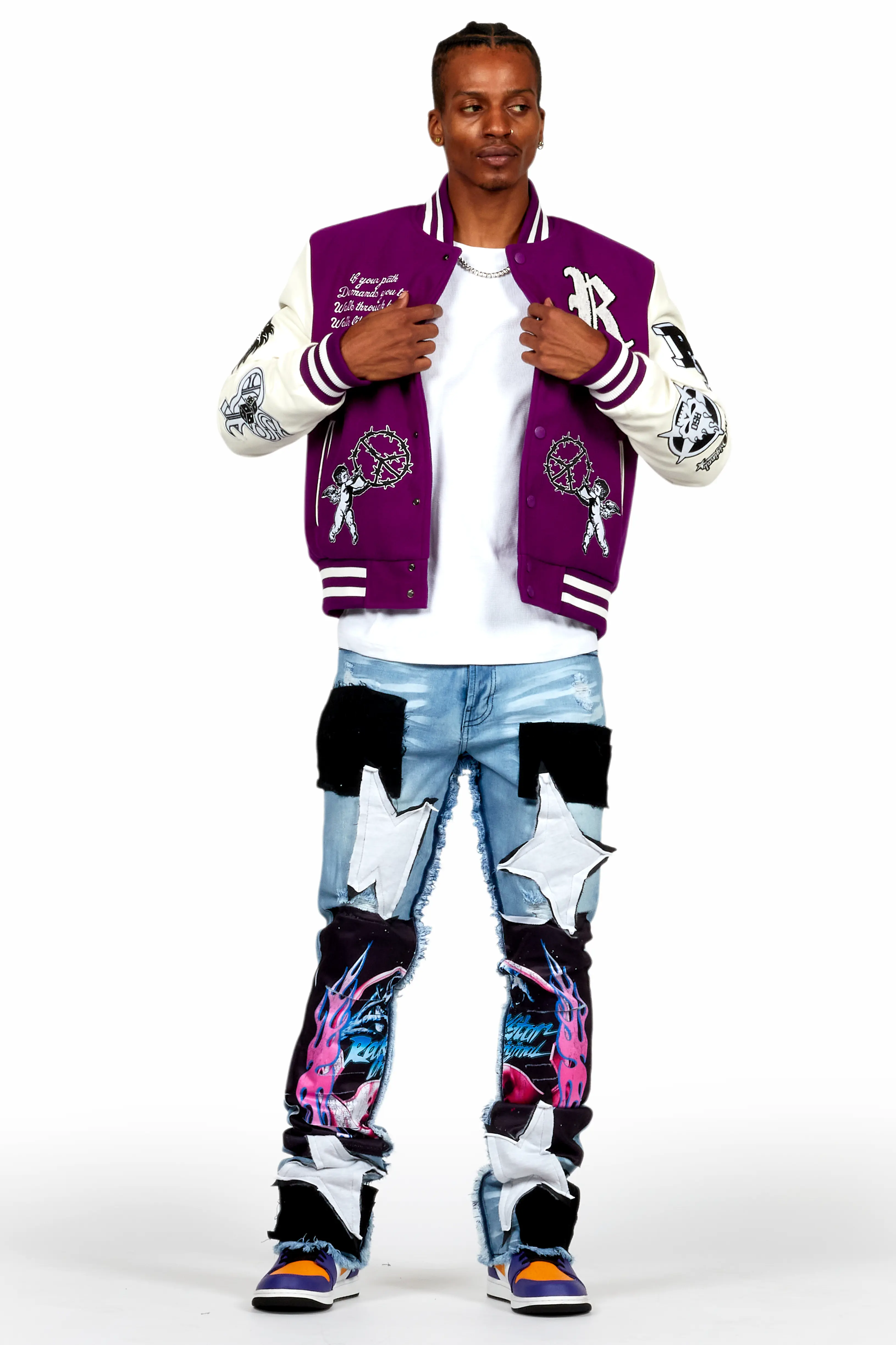 Afonso Purple Varsity Jacket - Image 7
