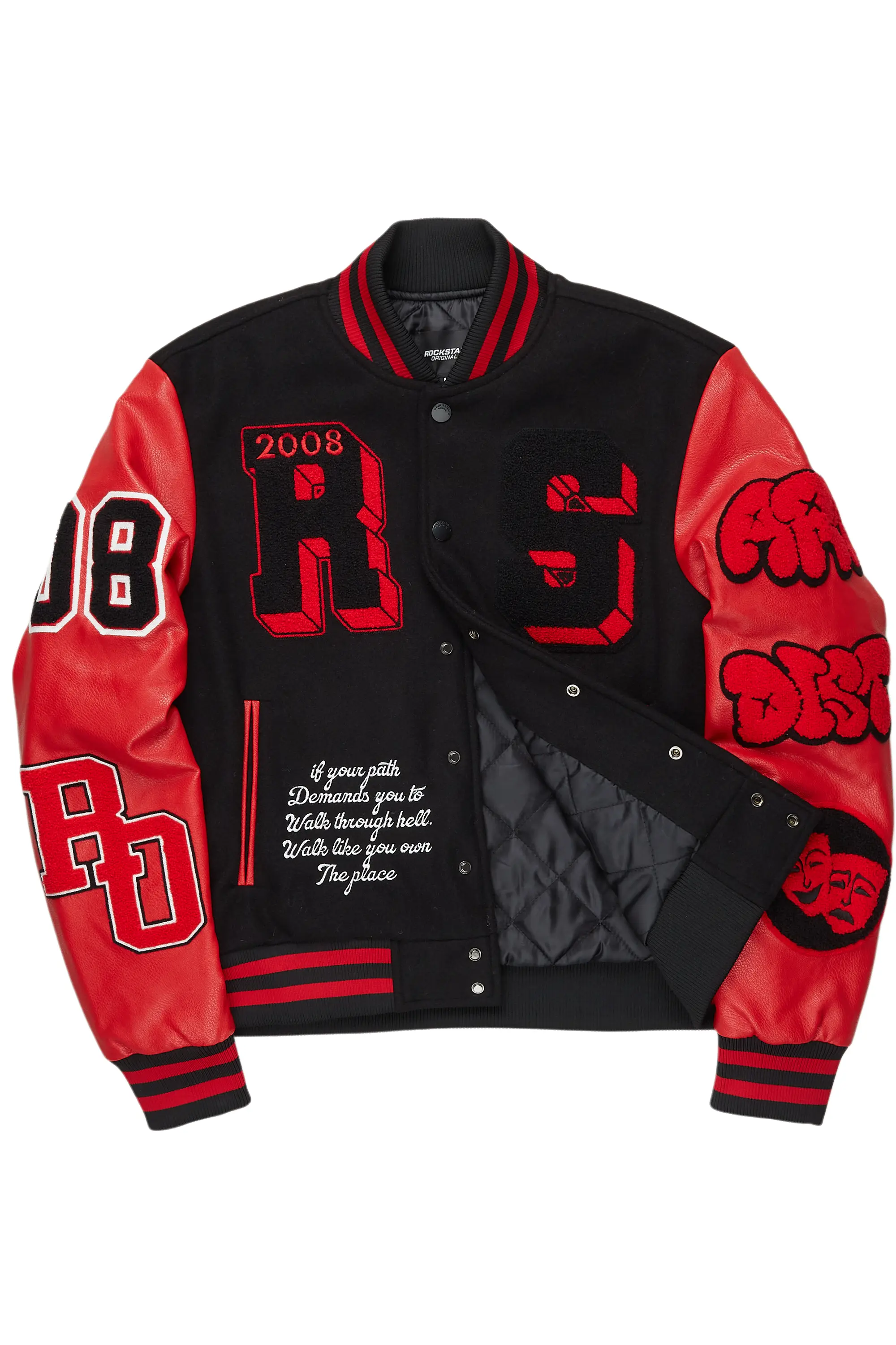 Leslaw Red/Black Varsity Jacket - Image 2