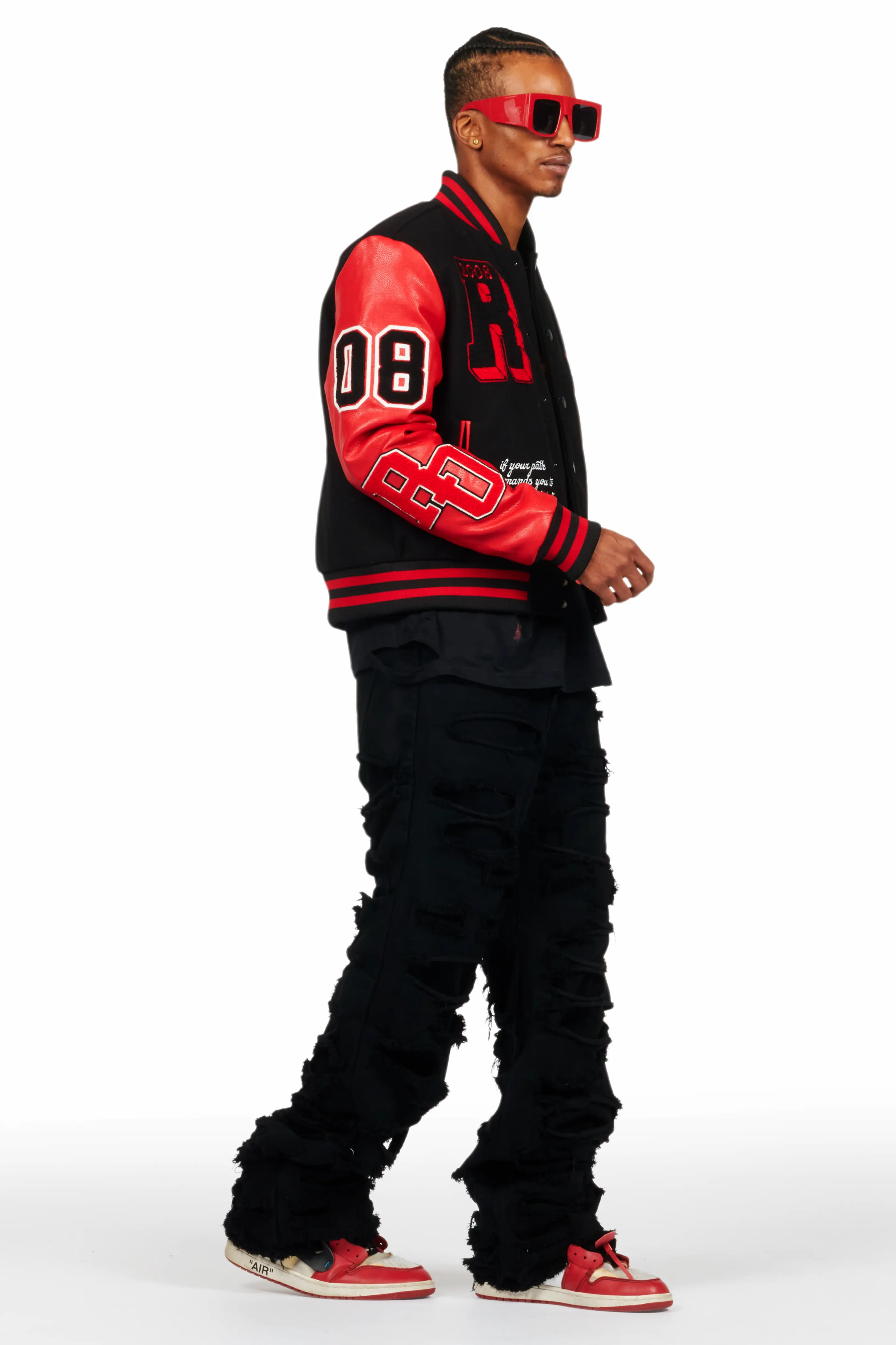 Leslaw Red/Black Varsity Jacket - Image 6