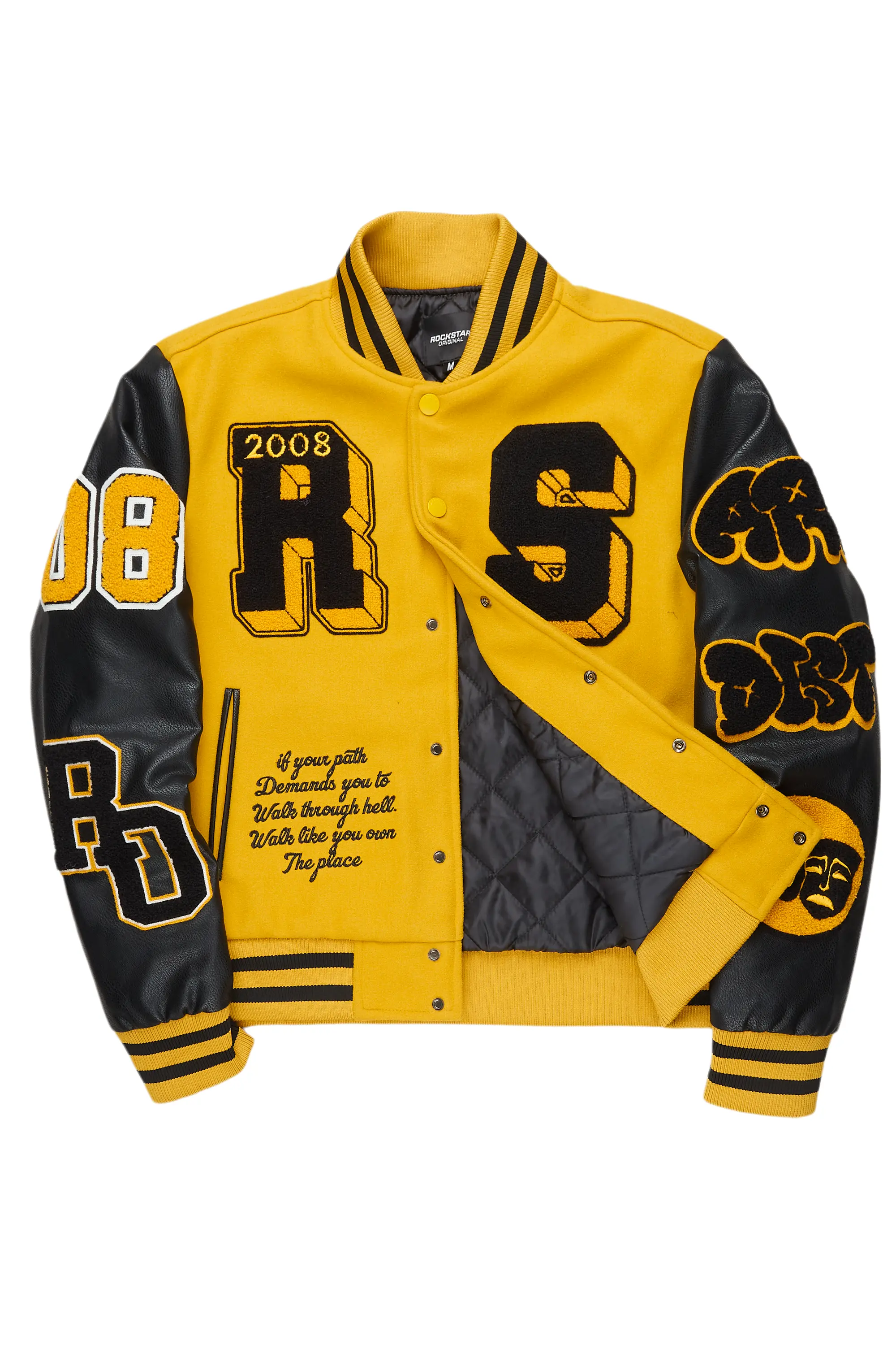 Leslaw Yellow/Black Varsity Jacket - Image 2