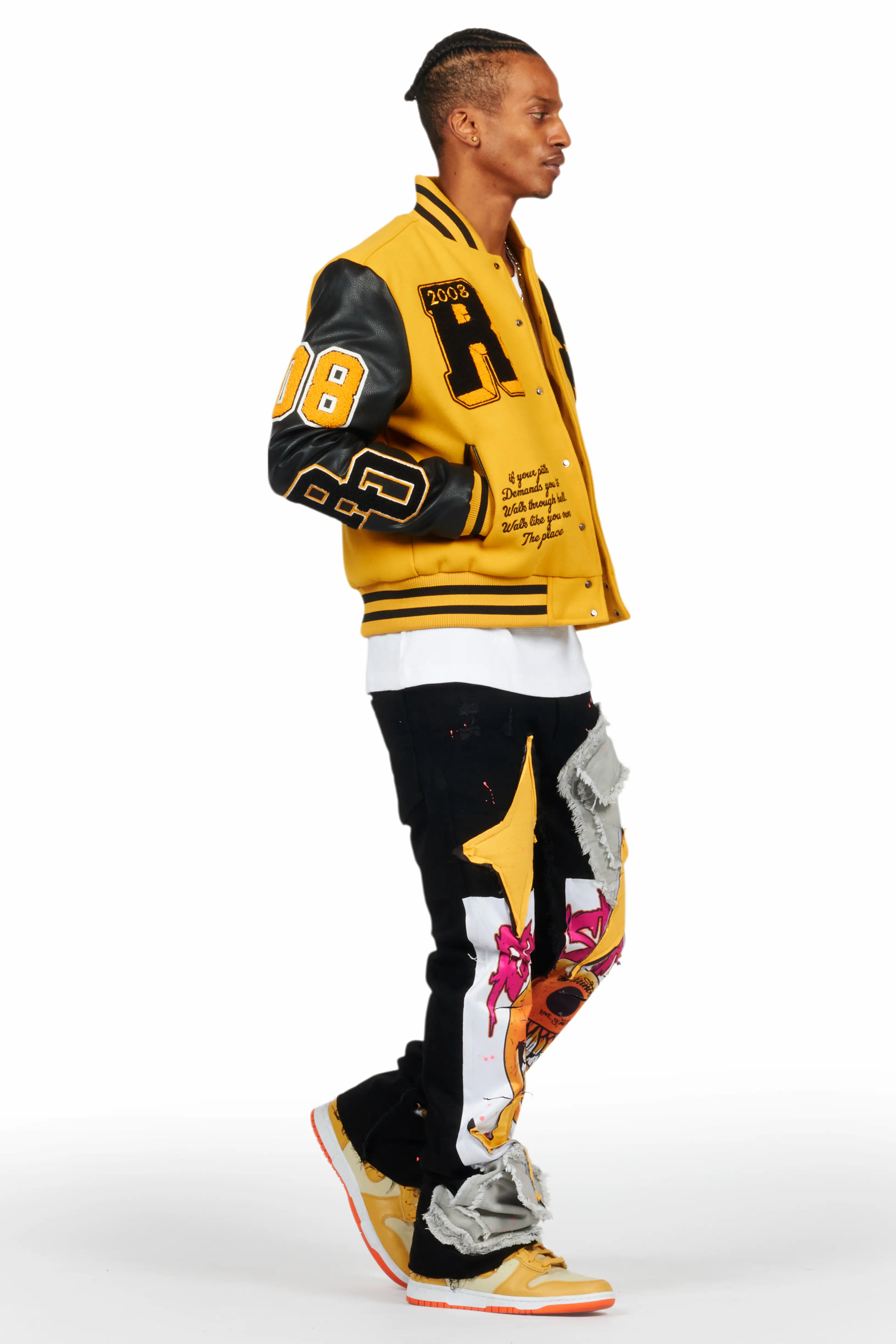 Leslaw Yellow/Black Varsity Jacket - Image 6